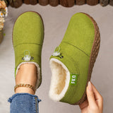 Women's Plush-Lined Winter Mules – Cozy Slip-On Shoes