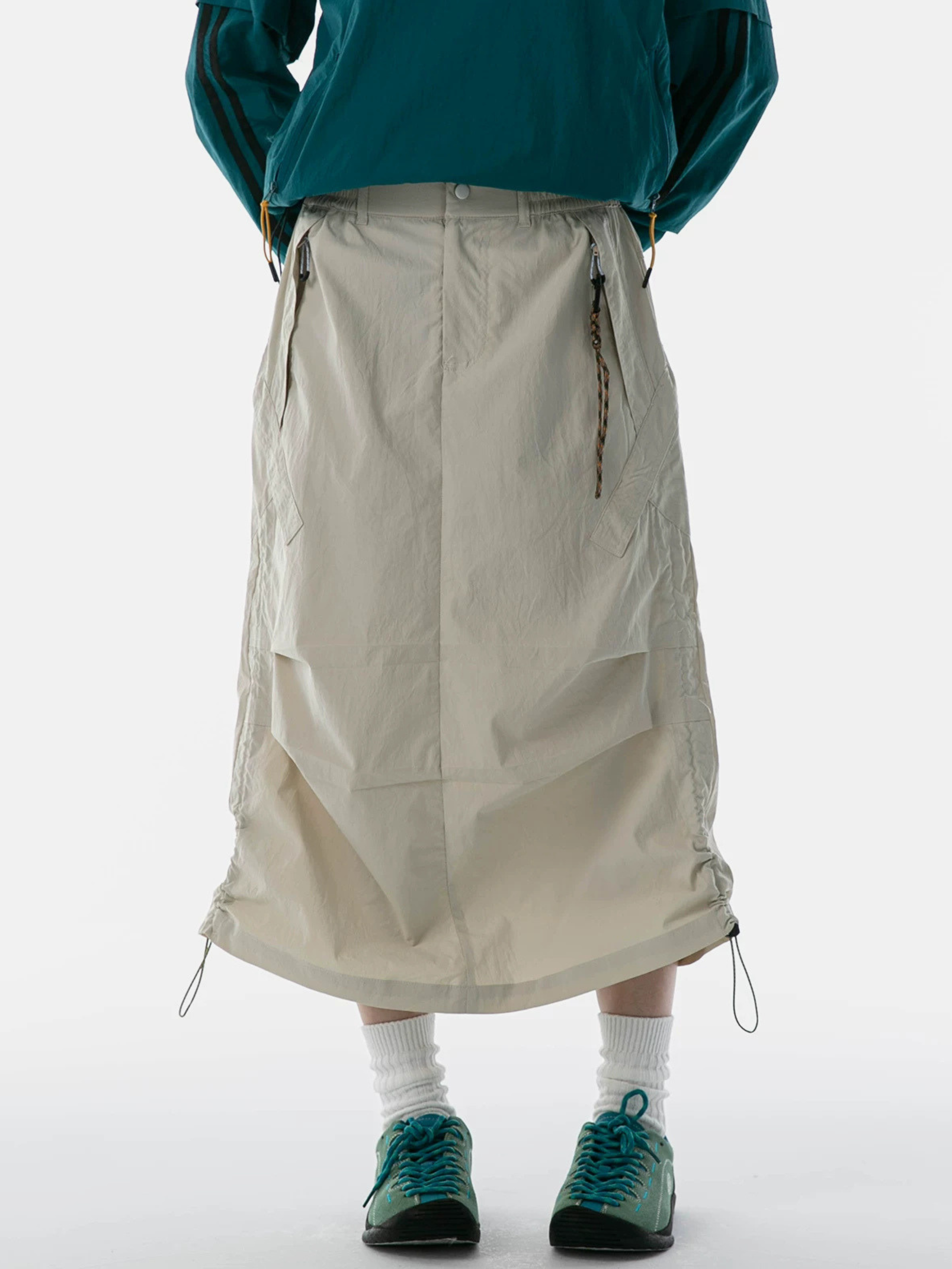 MontView - Women's Quick-Dry Drawstring Utility Midi Skirt