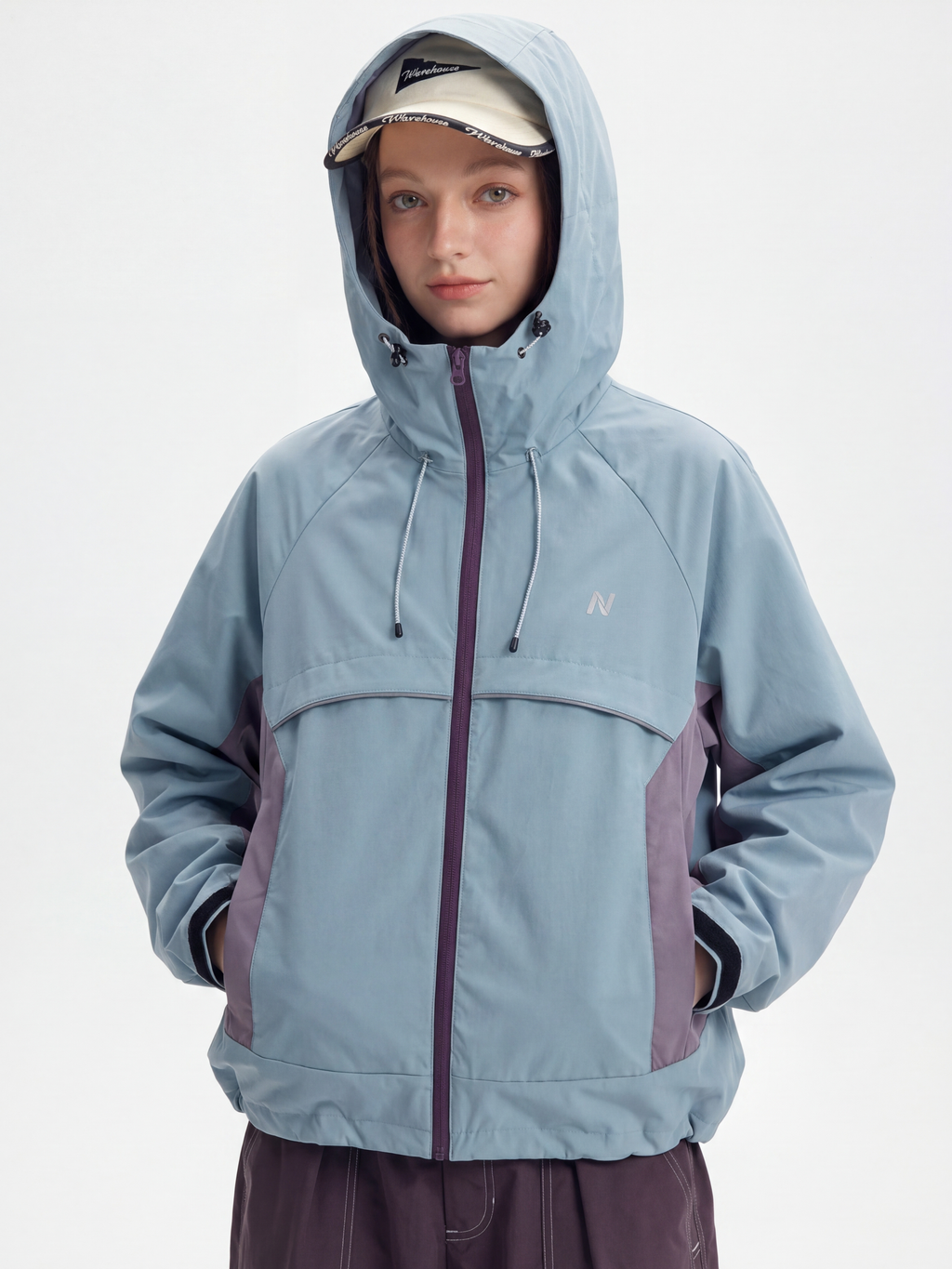 AlpineClimb - Women's Water-Repellent Cropped Hooded Shell Jacket