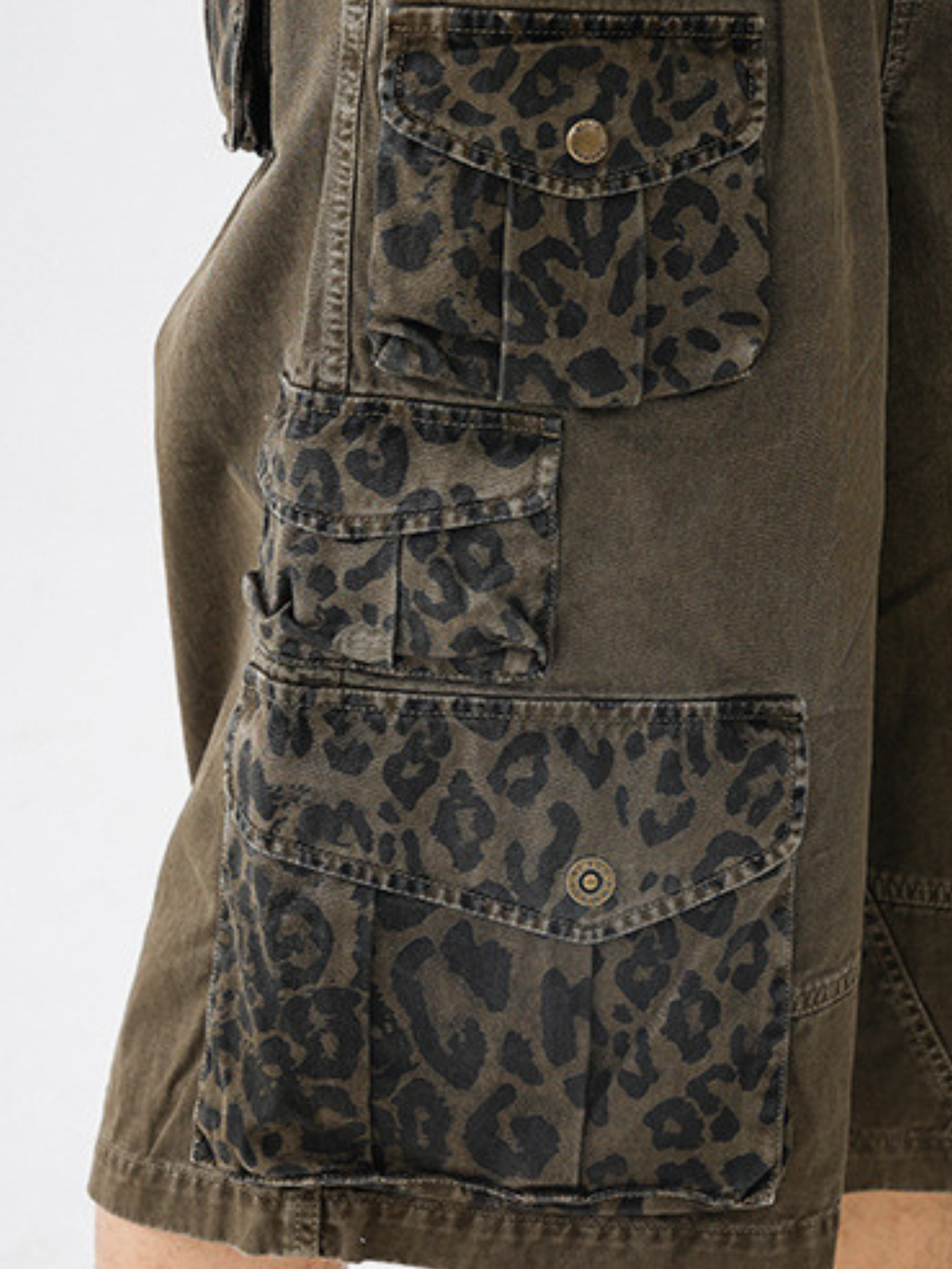 CampStick - Unisex Washed Solid Utility Cropped Pants