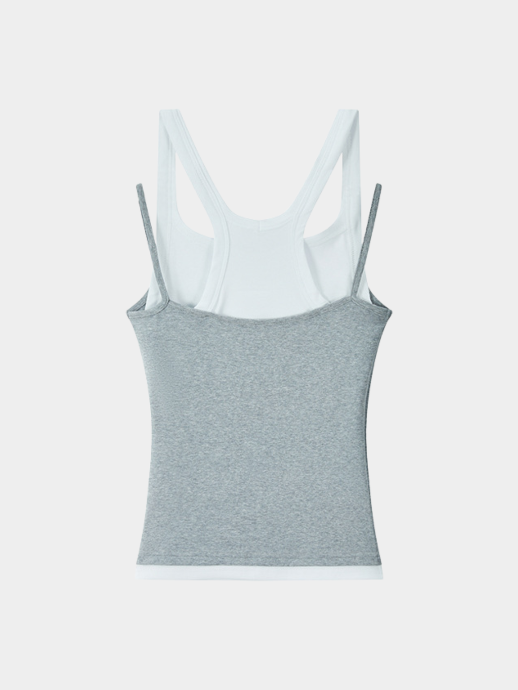 Caveveil - Women's Faux Two-Piece Ribbed Tank Top