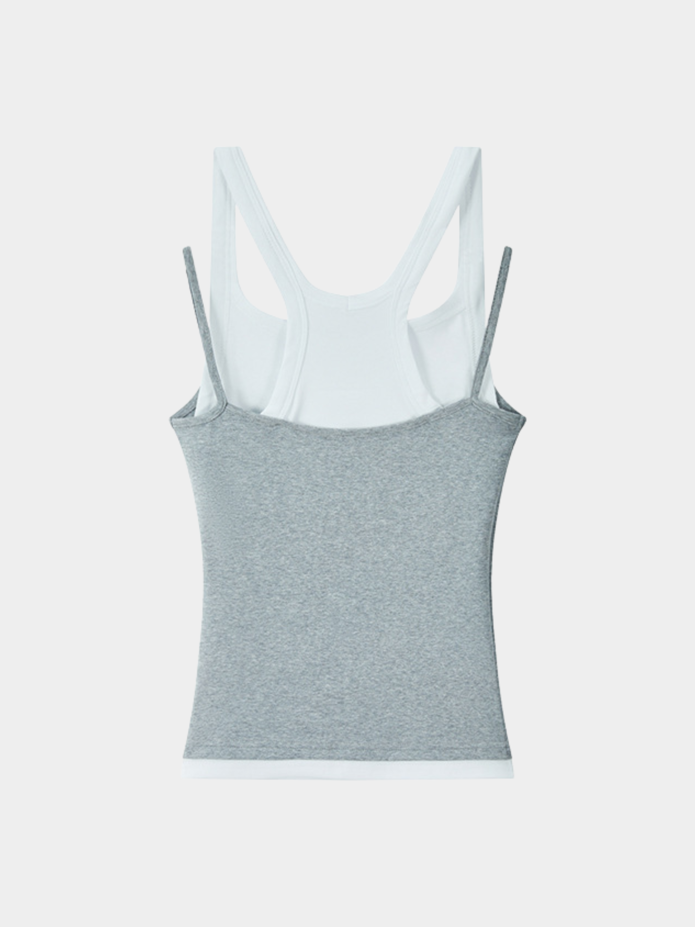 Caveveil - Women's Faux Two-Piece Ribbed Tank Top