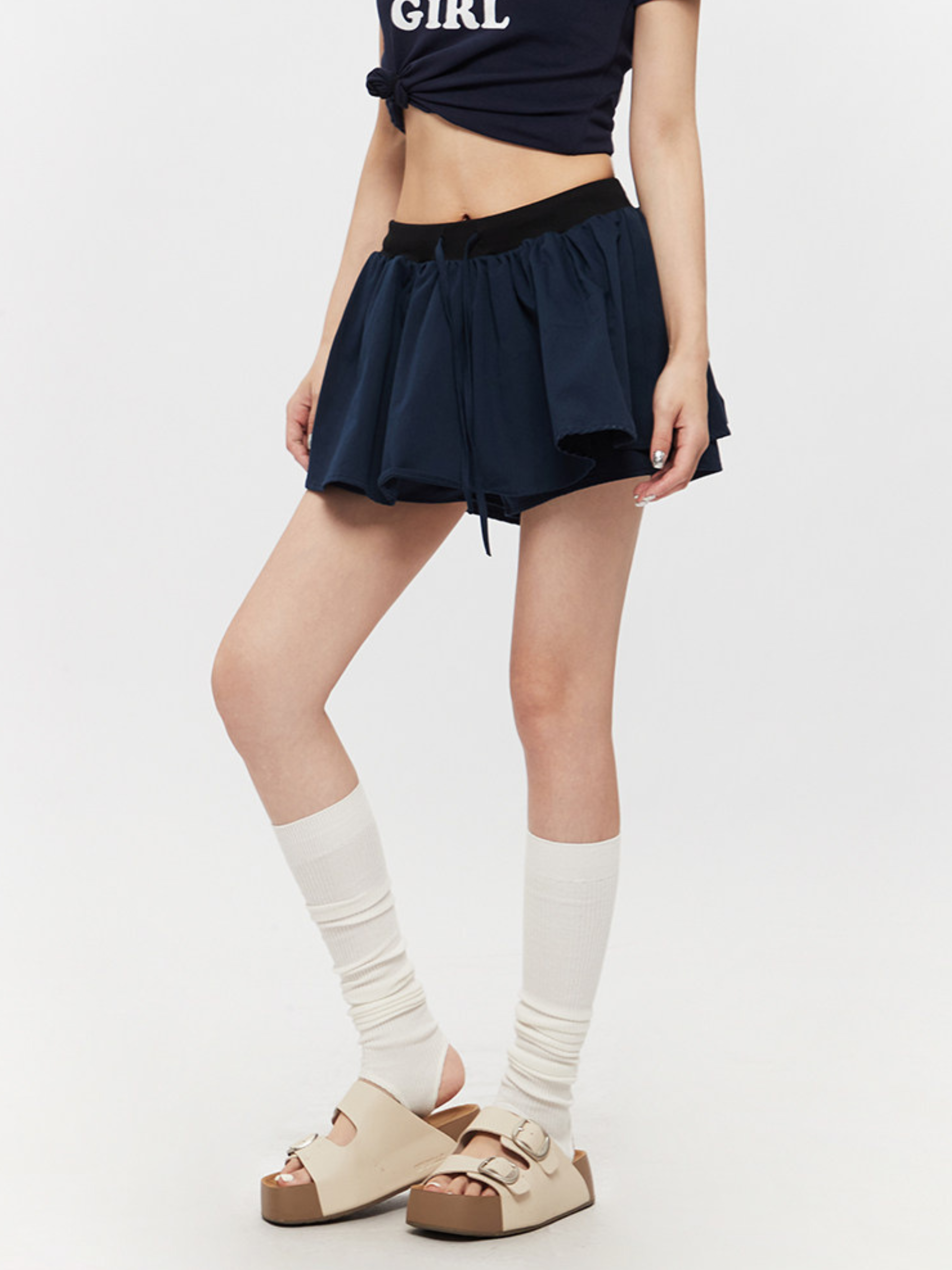 AirSwirl - Women's Drawstring Elastic Waist Pleated Skirt