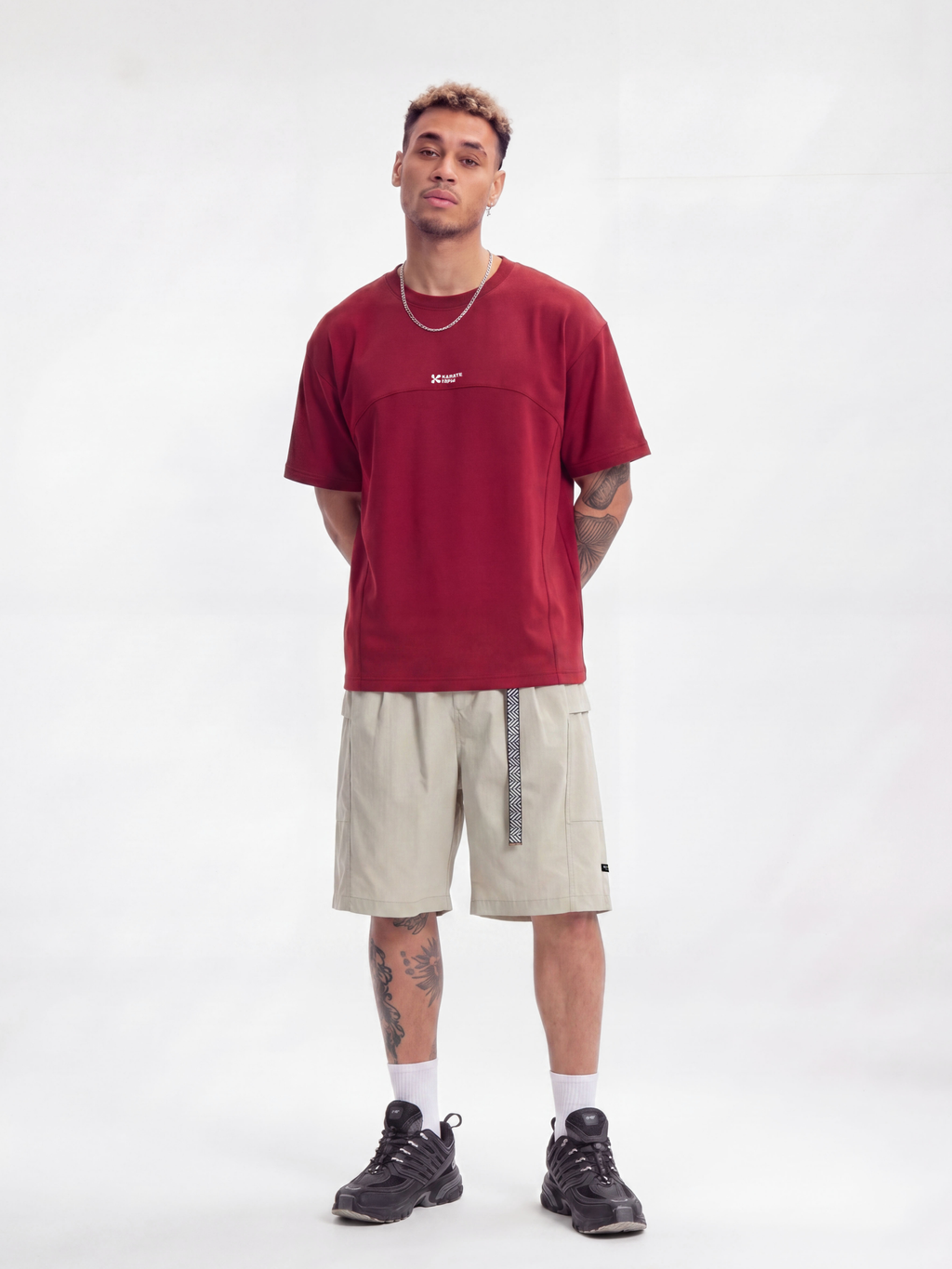 Rainhewn - Men's Lightweight Quick-Dry Belted Casual Shorts
