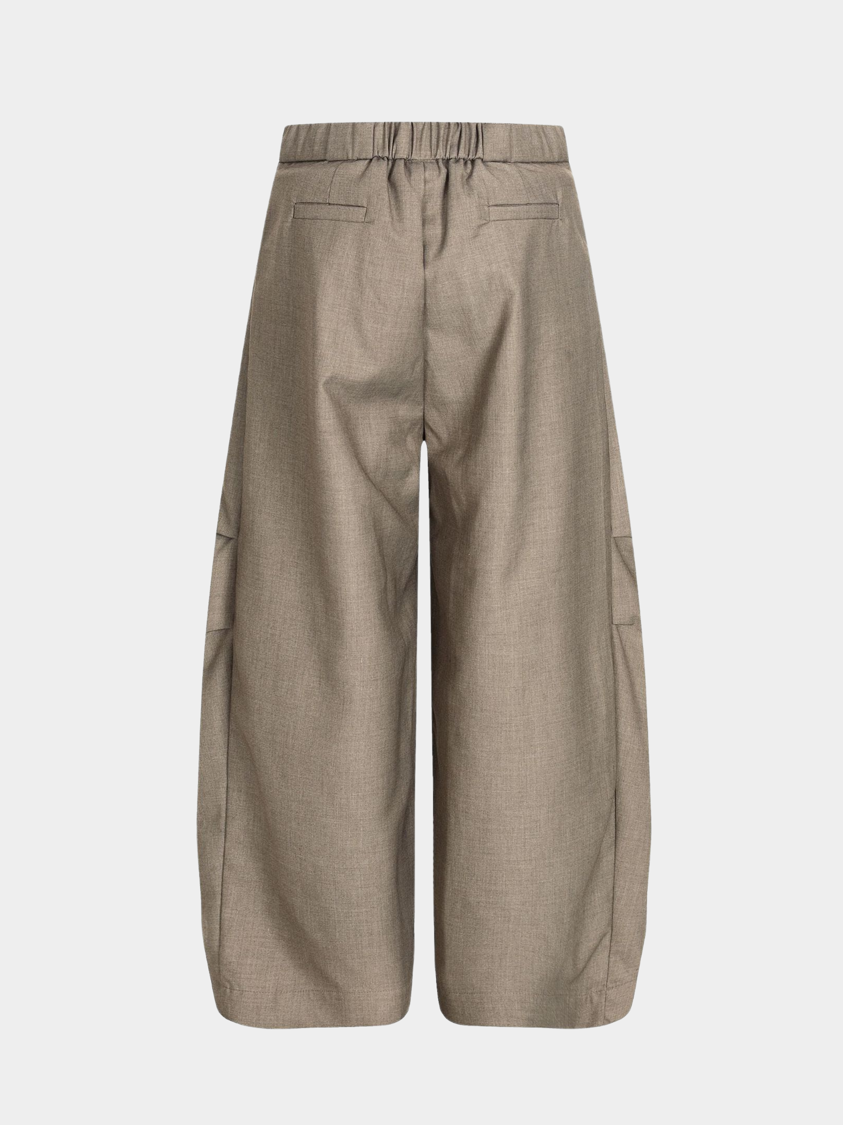 Ashshine - Women's Pleated Drawstring Waist Wide-Leg Tailored Pants