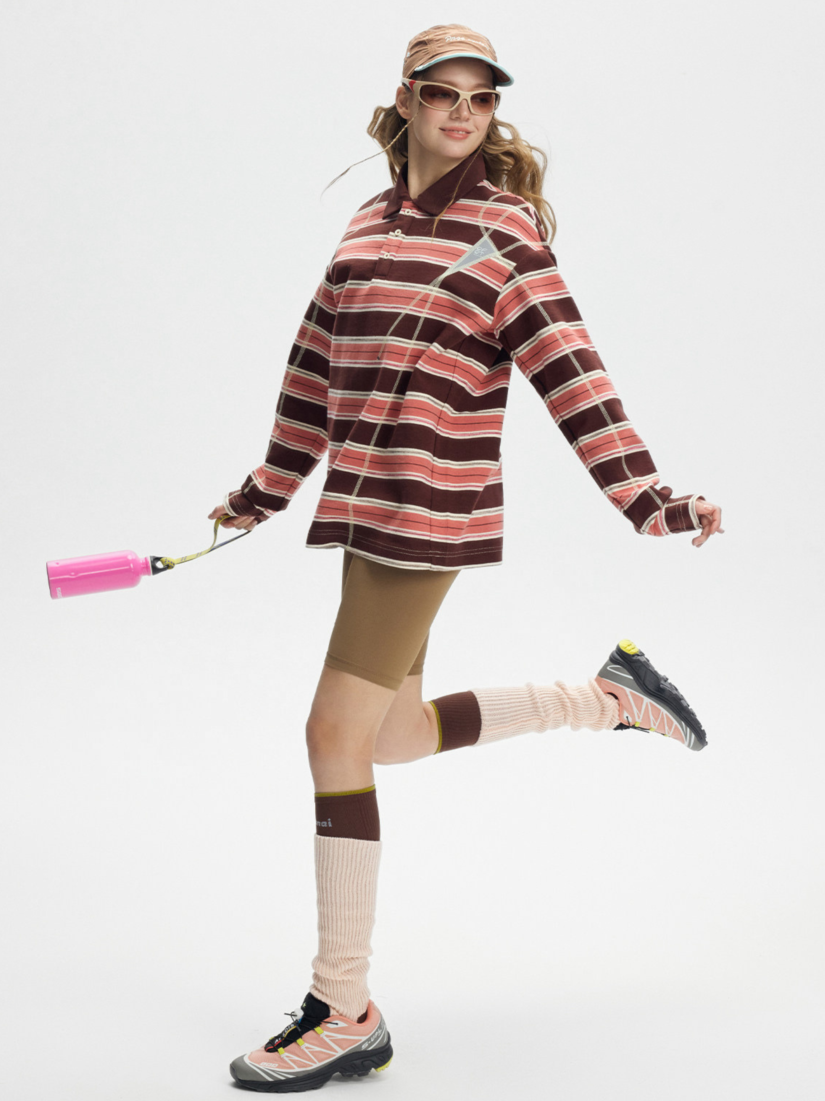 Staple - Women's UPF50+ Protection Striped Knit Long Sleeve Polo Shirt