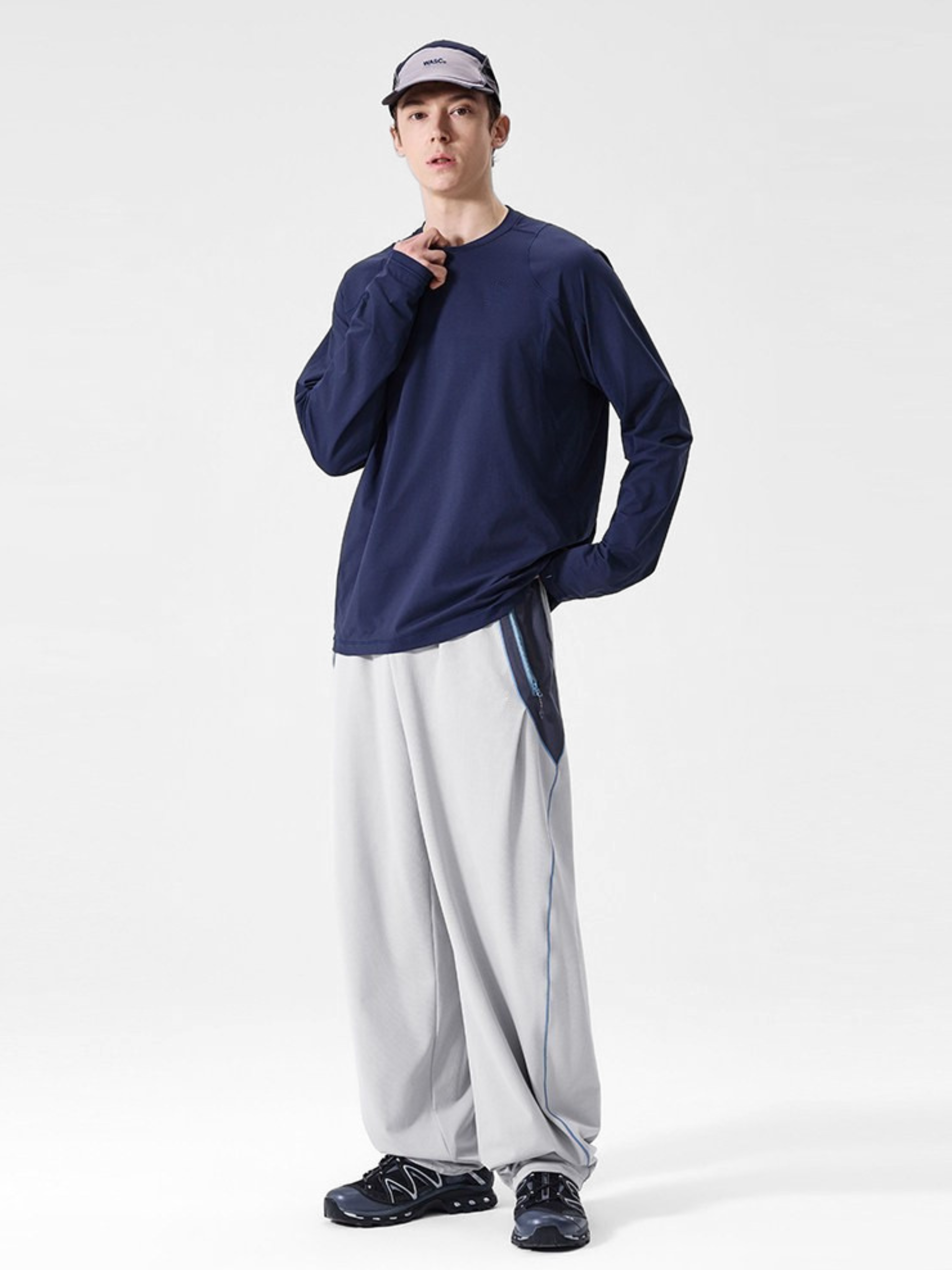 RunFlow - Unisex Contrast Stitch Lightweight Quick-Dry Paratrooper Pants