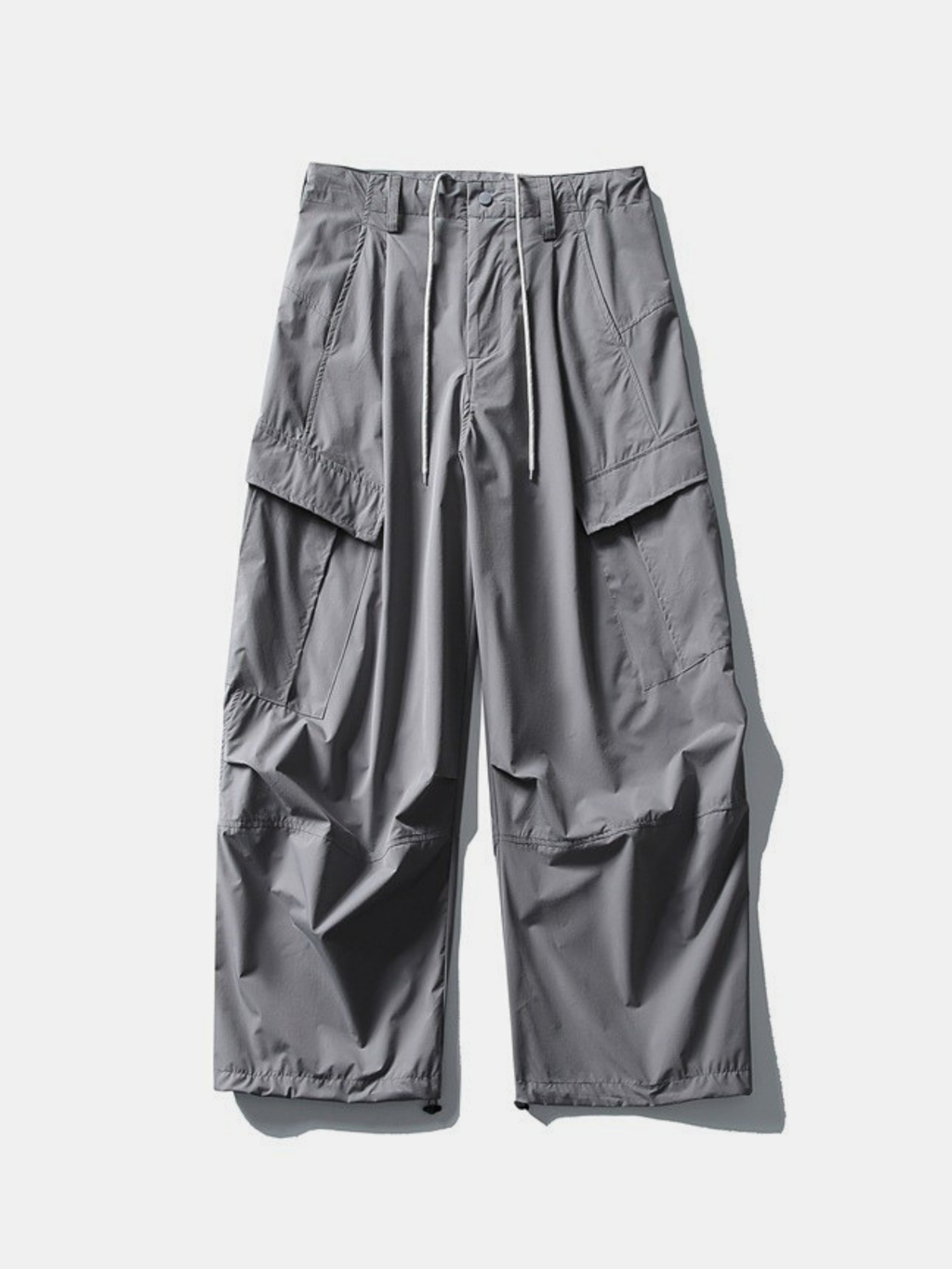 FoxSight - Unisex Lace-Up Layered Pink Curved Parachute Pants