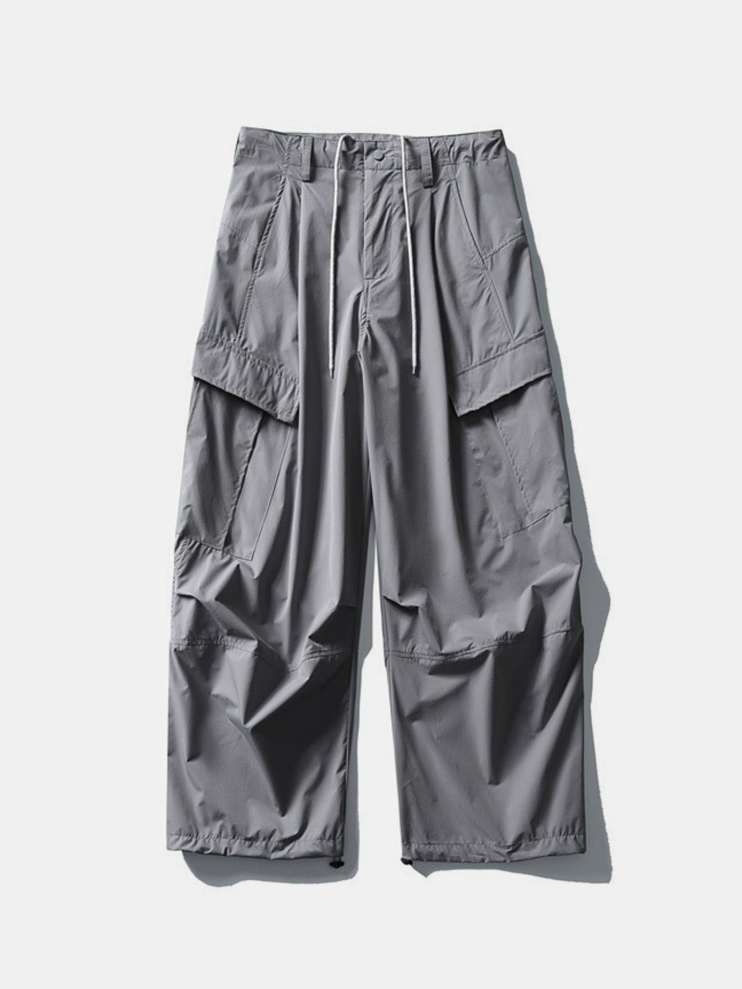 FoxSight - Unisex Lace-Up Layered Pink Curved Parachute Pants