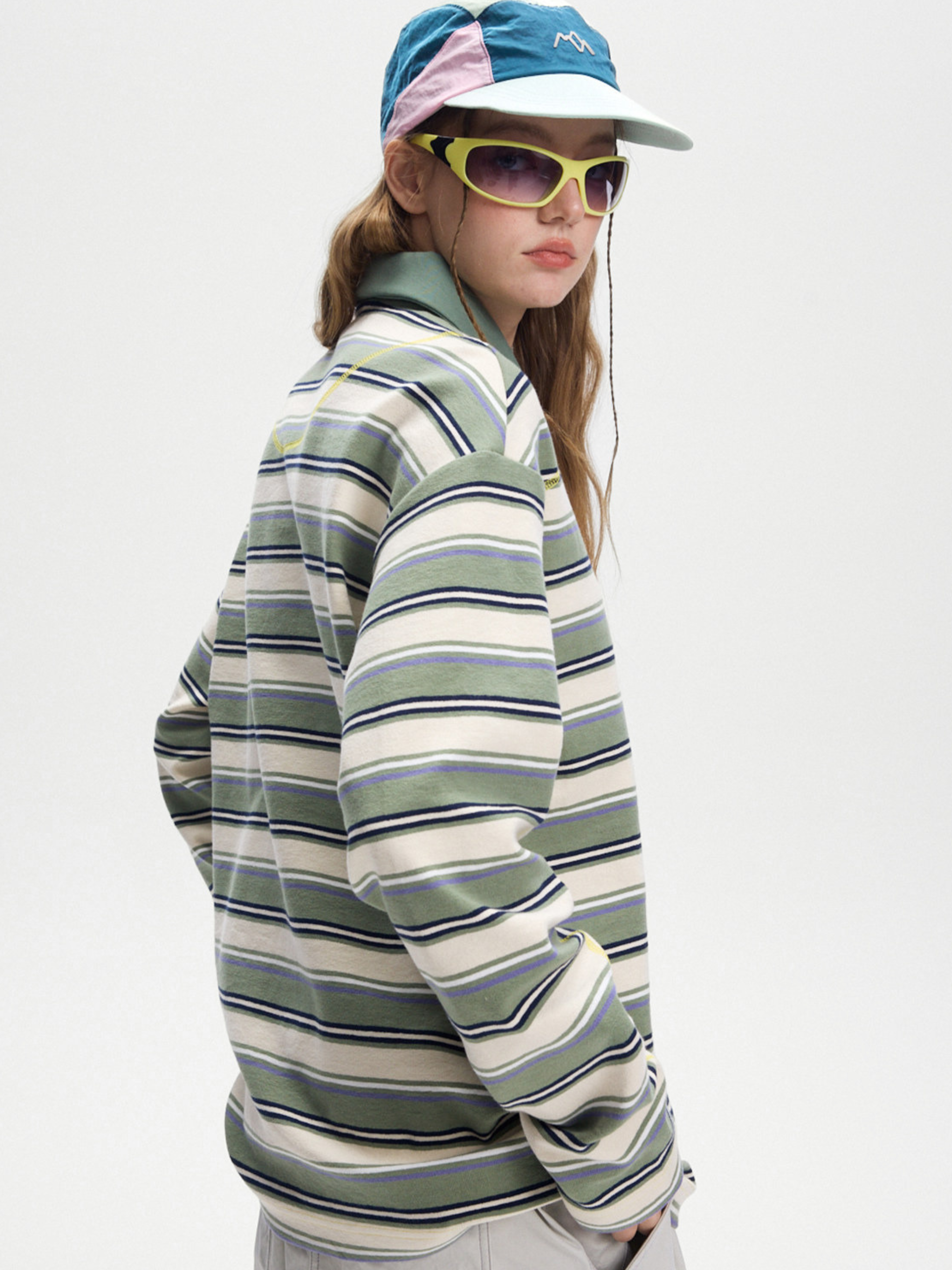 Staple - Women's UPF50+ Protection Striped Knit Long Sleeve Polo Shirt
