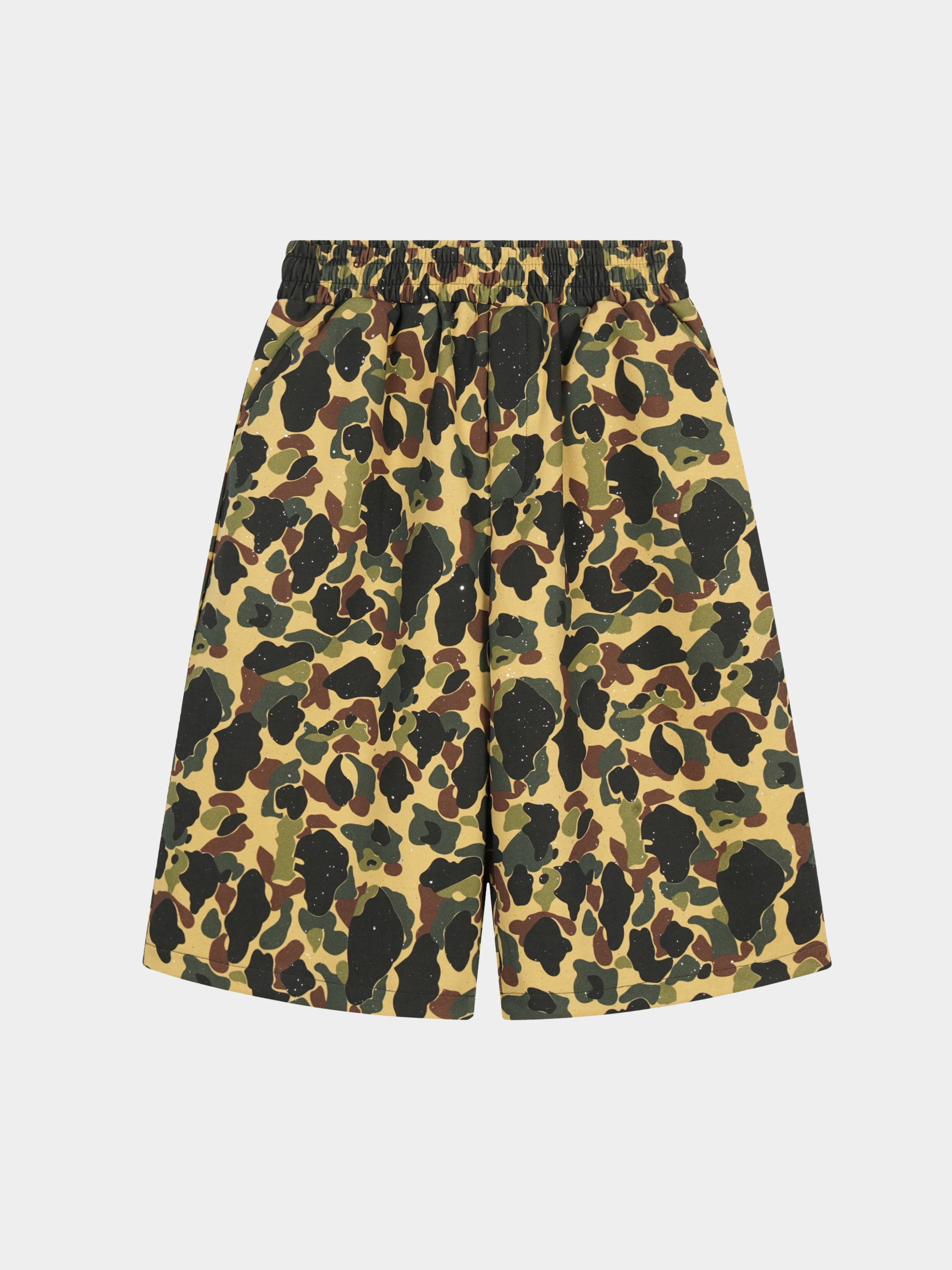 Underflow - Women's Camouflage Elastic Waist Wide-Leg Cropped Pants