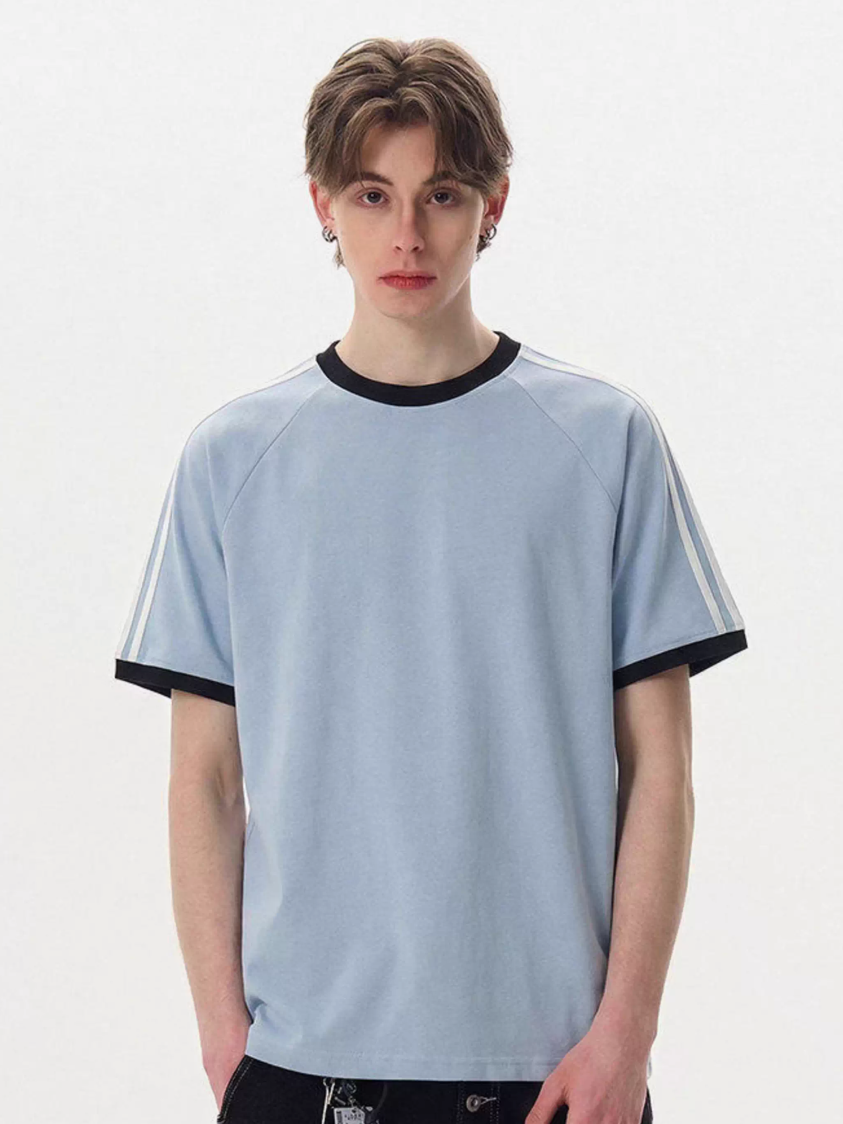 Dusttrail - Unisex Colorblock Cooling Striped Quick-Dry T-Shirt