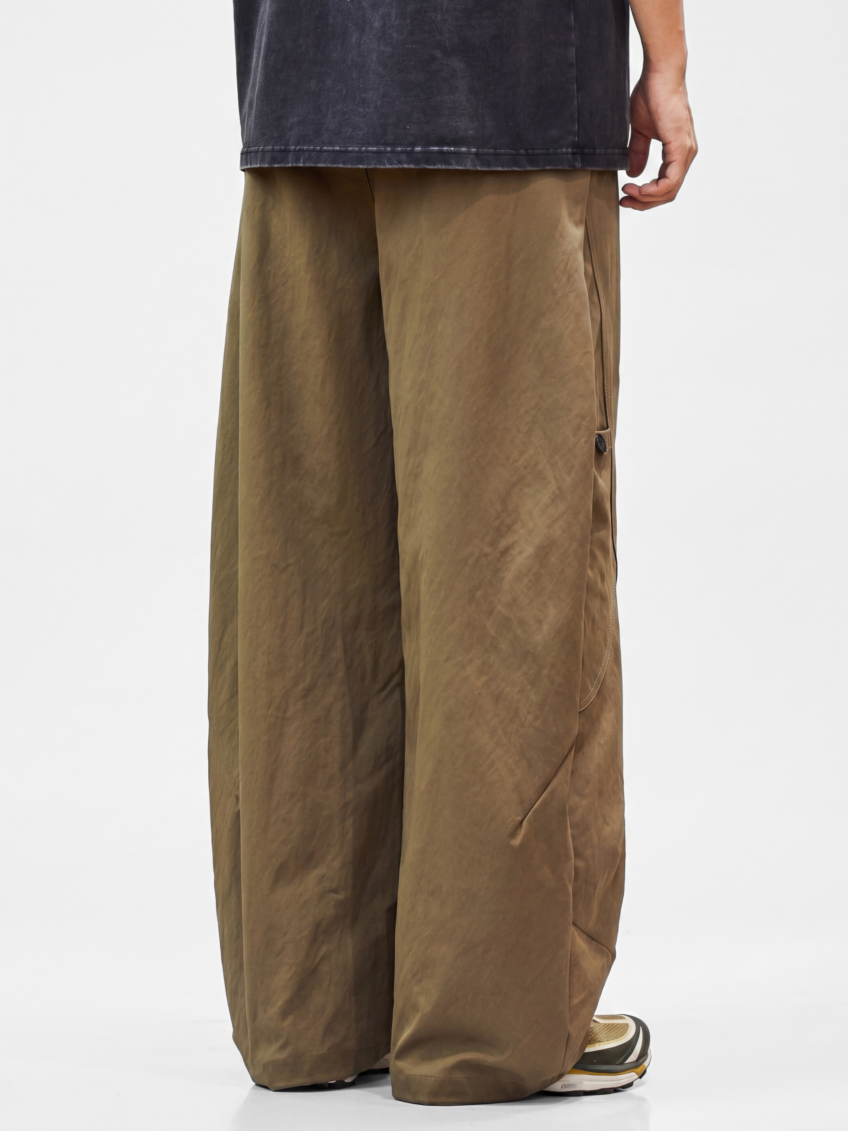 OwlWing - Men's Durable Curved Wide-Leg Cargo Pants