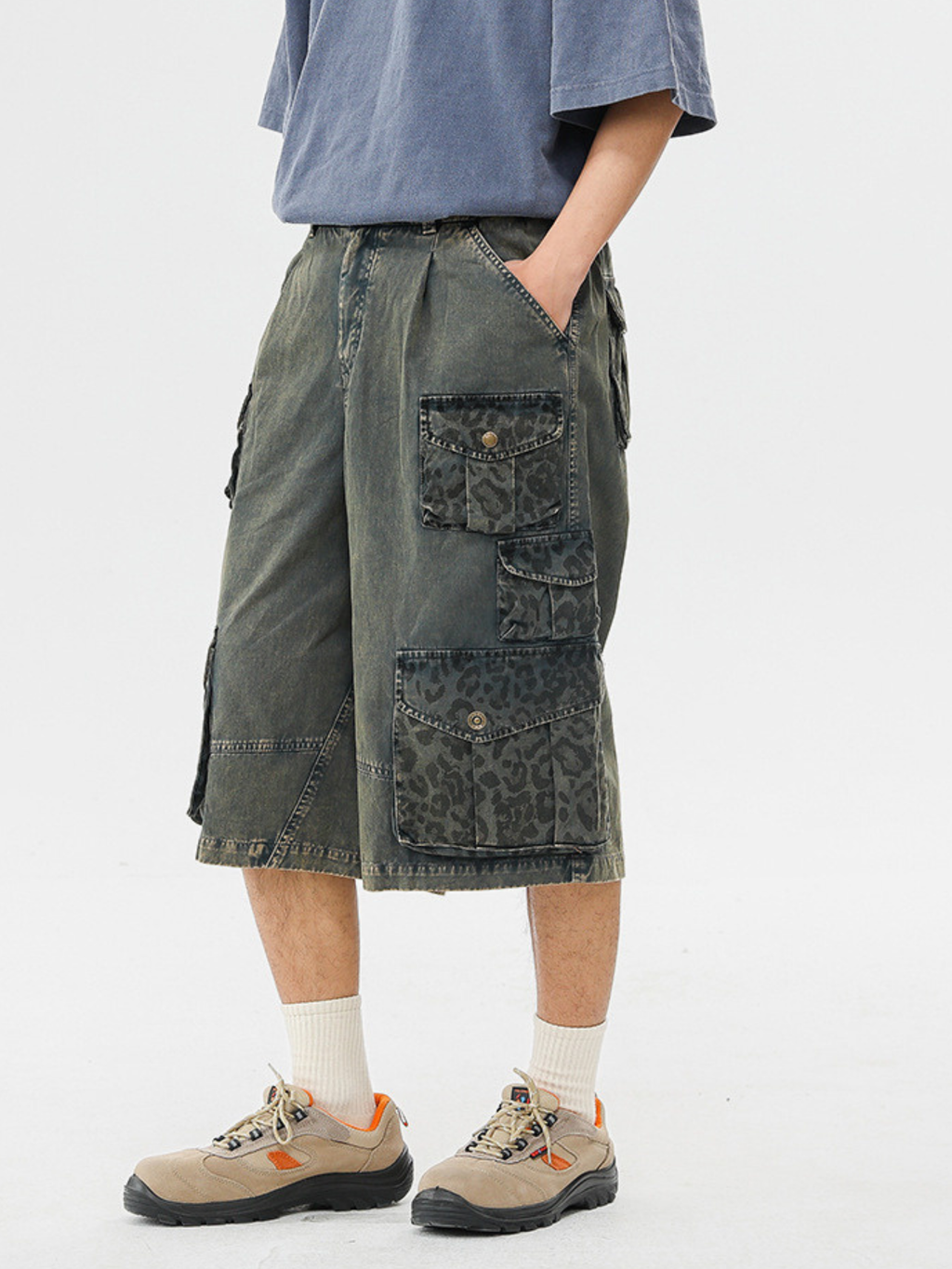 CampStick - Washed Solid Utility Cropped Pants