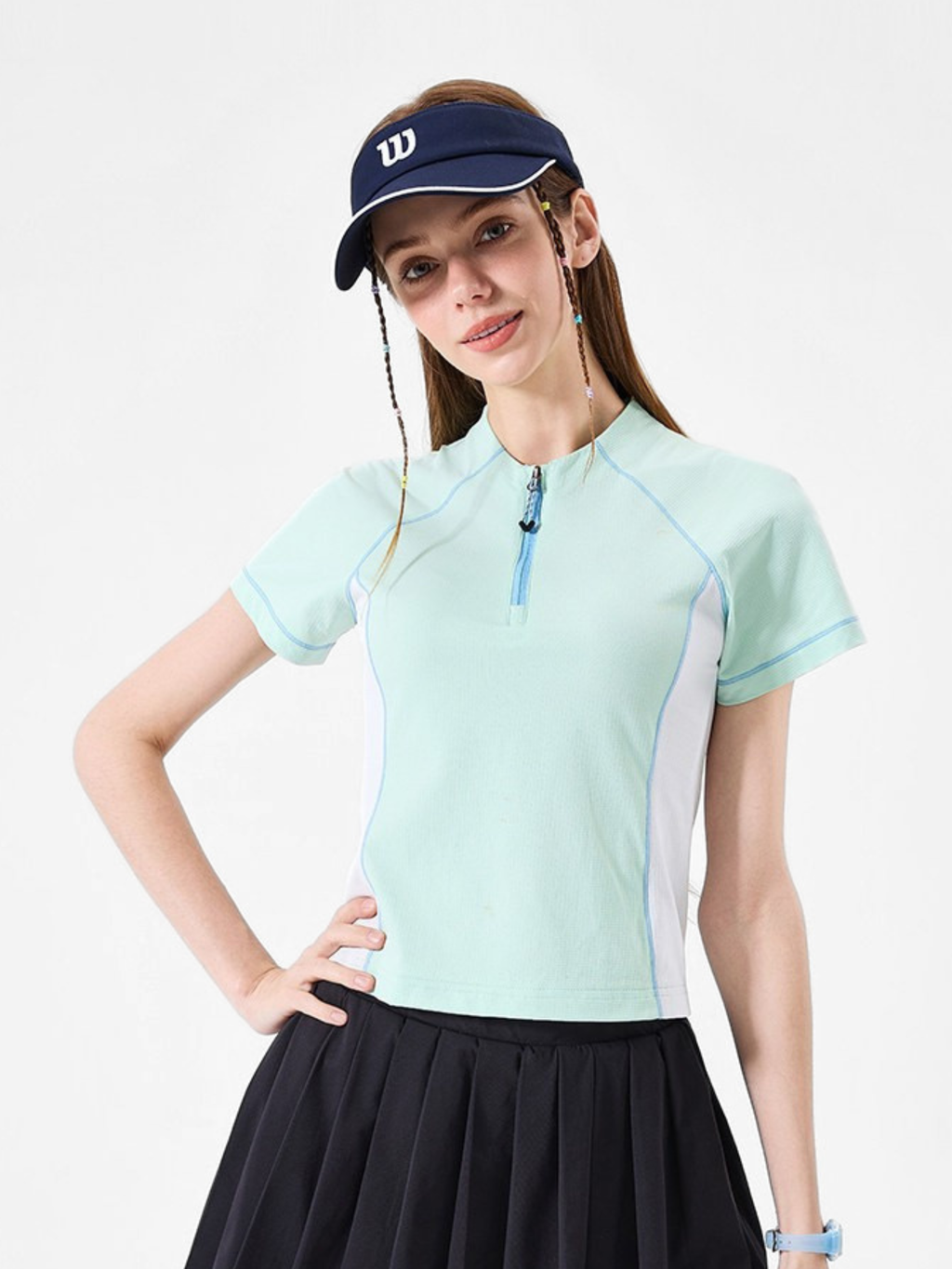ChillCanopy - Women's UPF50+ Protection Antibacterial Half-Zip T-Shirt