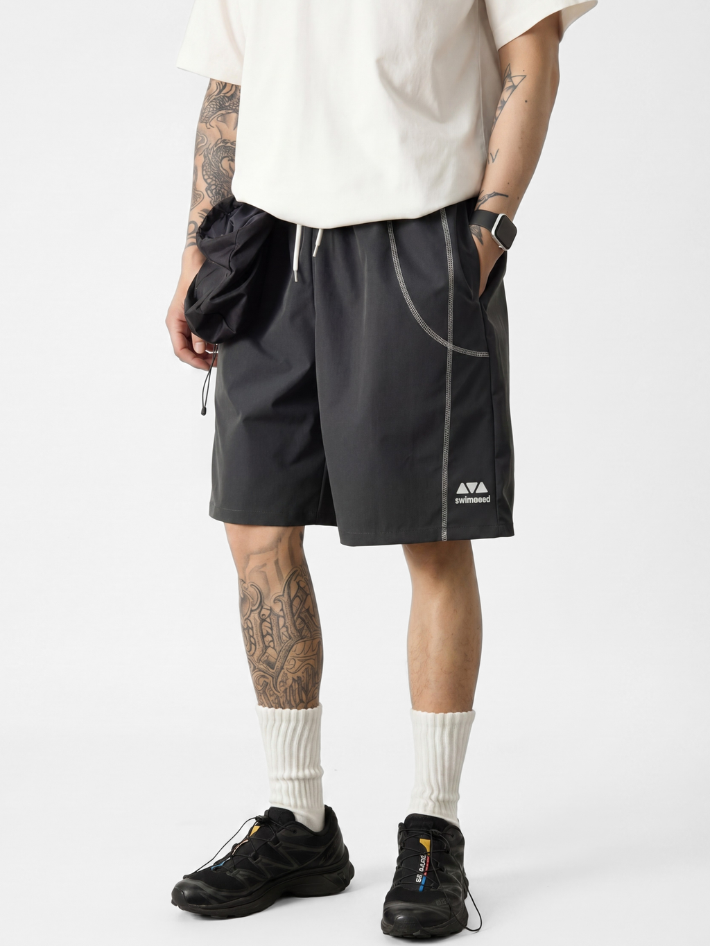 AlpineMist - Men's Colorblock Lightweight Quick-Dry Athletic Shorts