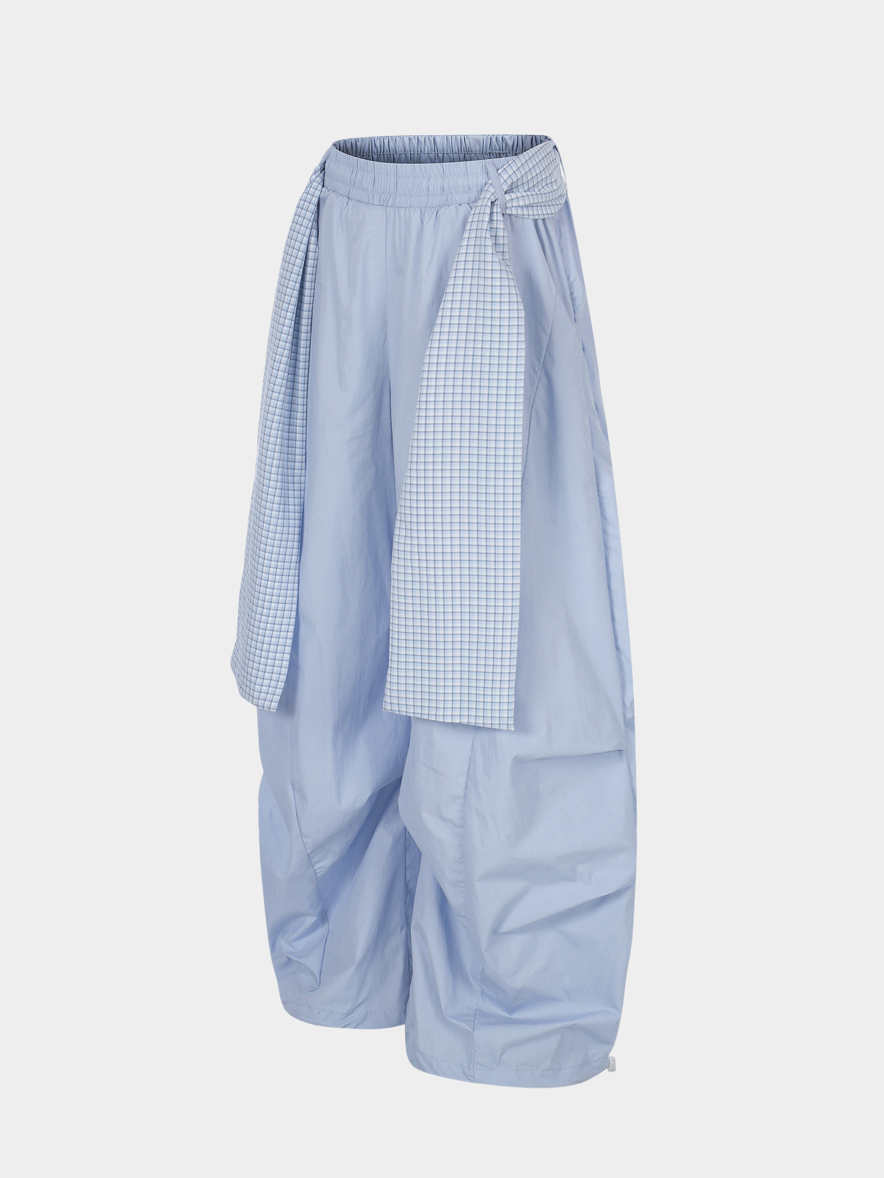 SoftEarth - Women's Plaid Panel Belt Straight-Leg Pants