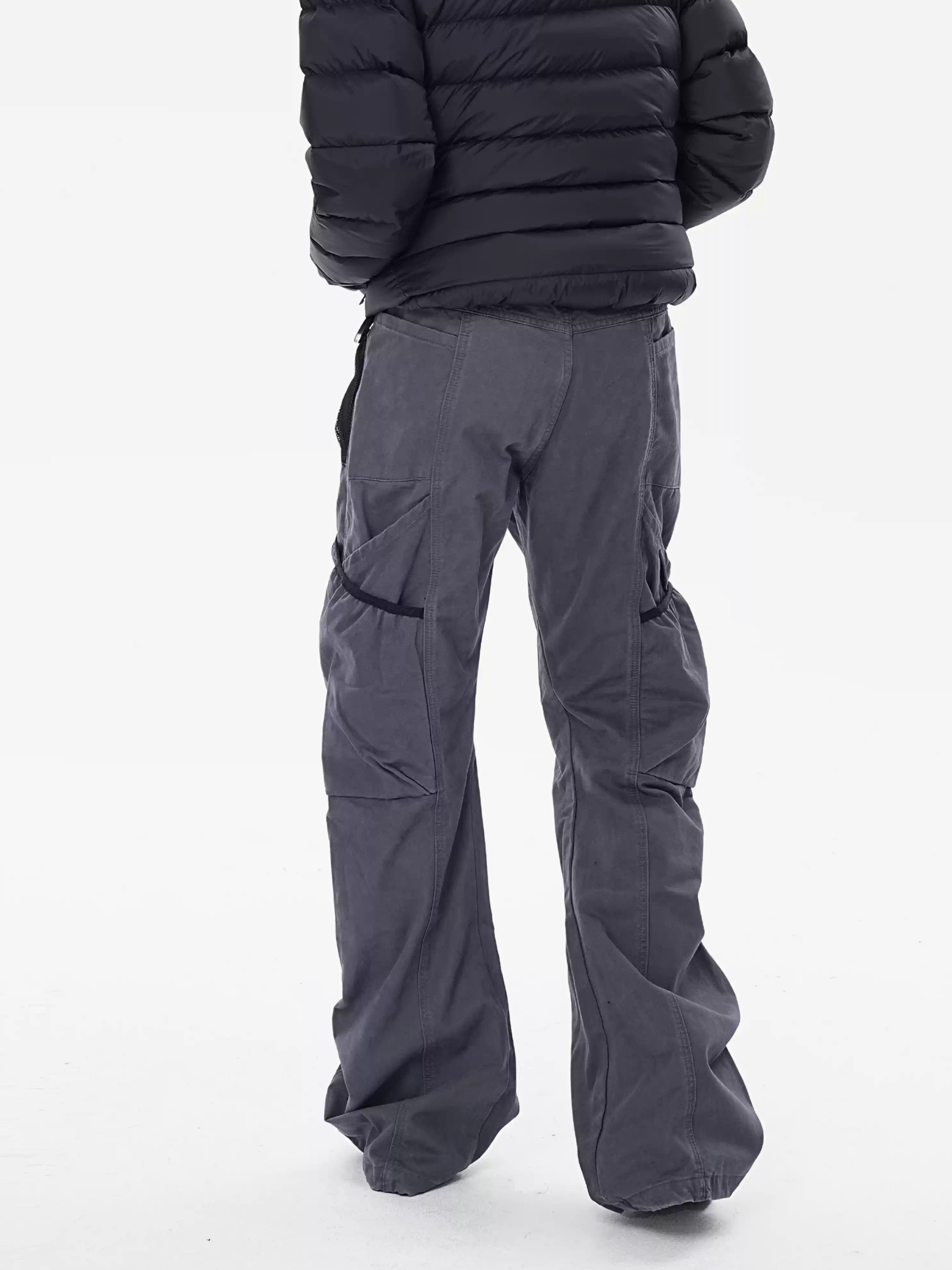 SleekLine - Men's Cross-Strap Multi-Pocket Curved Cargo Pants