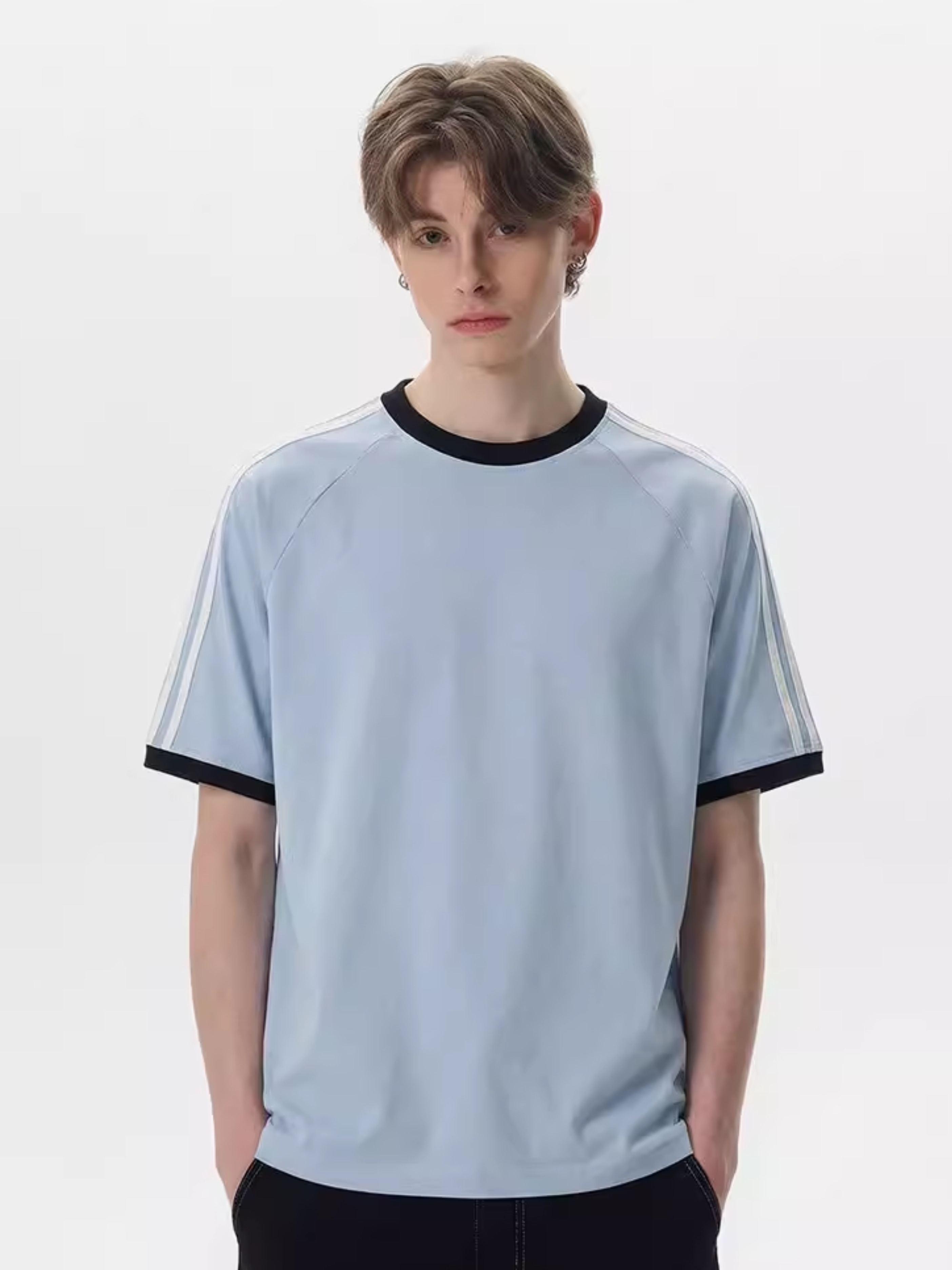 Dusttrail - Unisex Colorblock Cooling Striped Quick-Dry T-Shirt