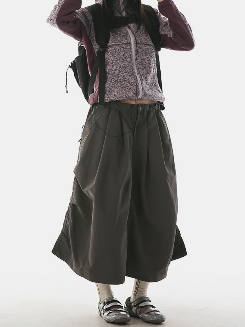 Clifftide - Women's Water-Repellent Quick-Dry Crinkle Midi Skirt