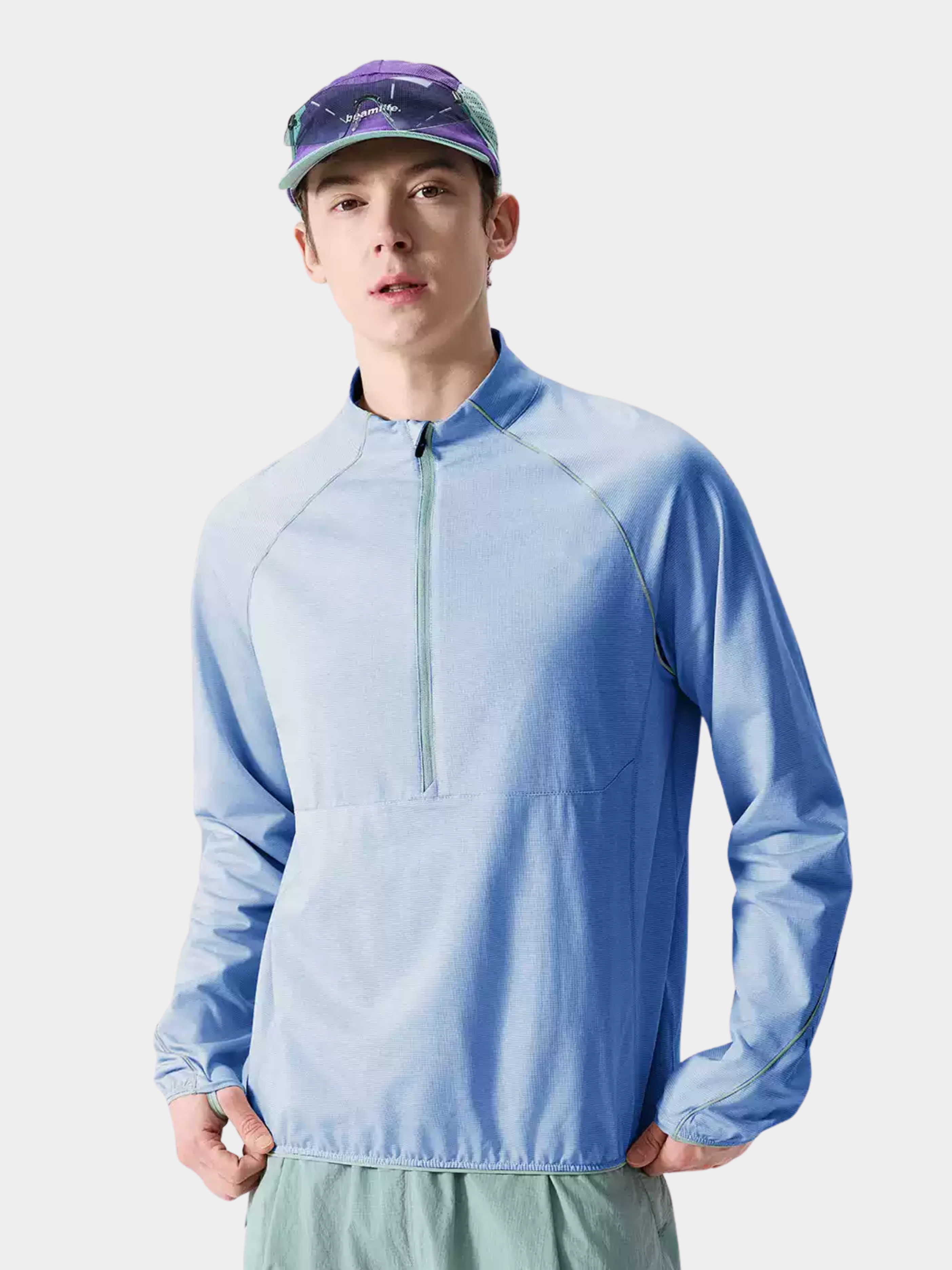 Snappy - Moisture-Wicking Quick-Dry Half-Zip Long Sleeve T-Shirt