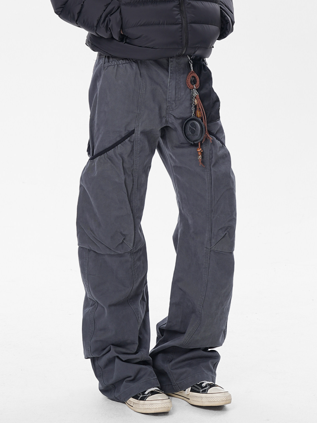 SleekLine - Men's Cross-Strap Multi-Pocket Curved Cargo Pants