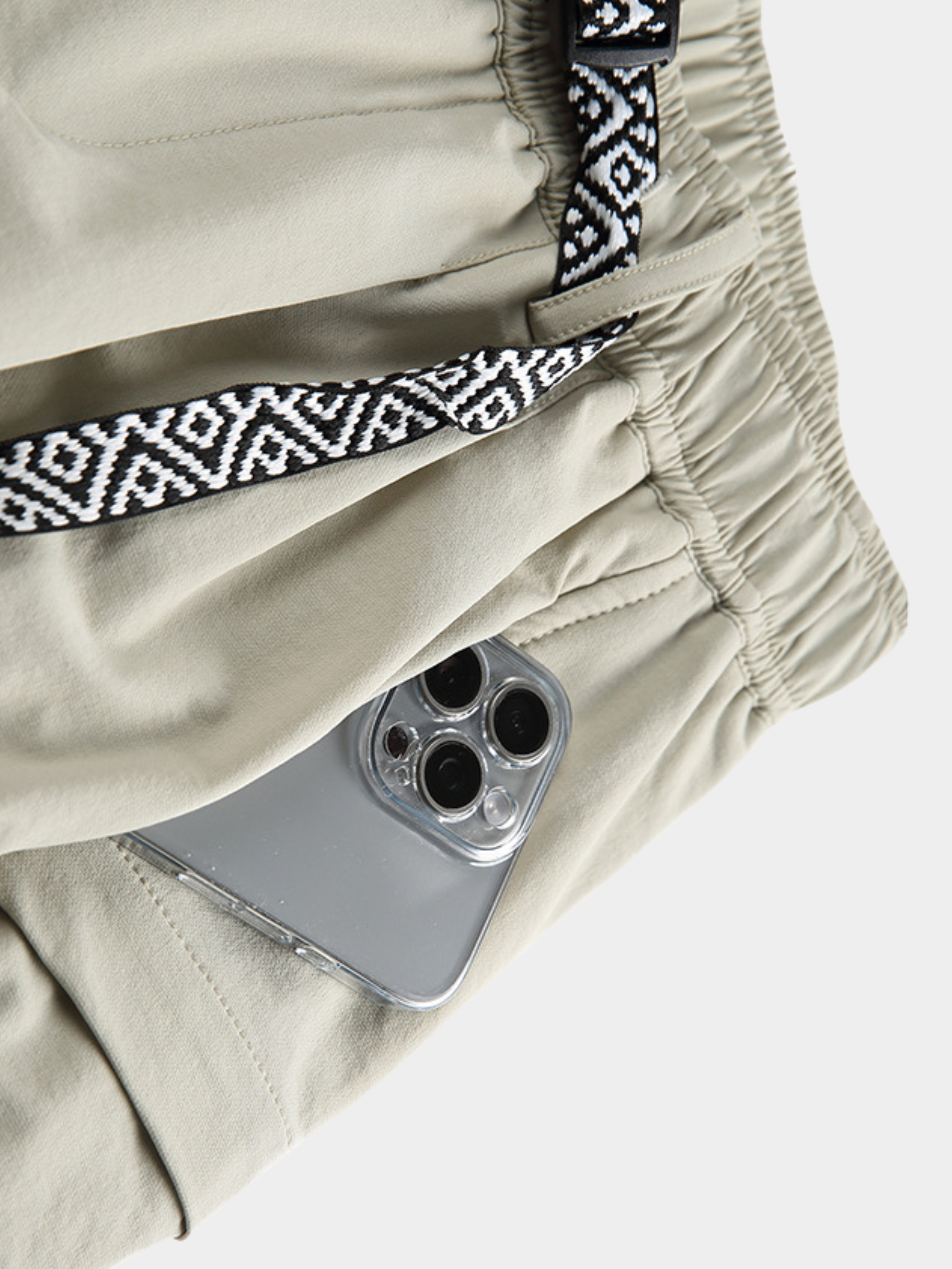 Rainhewn - Men's Lightweight Quick-Dry Belted Casual Shorts
