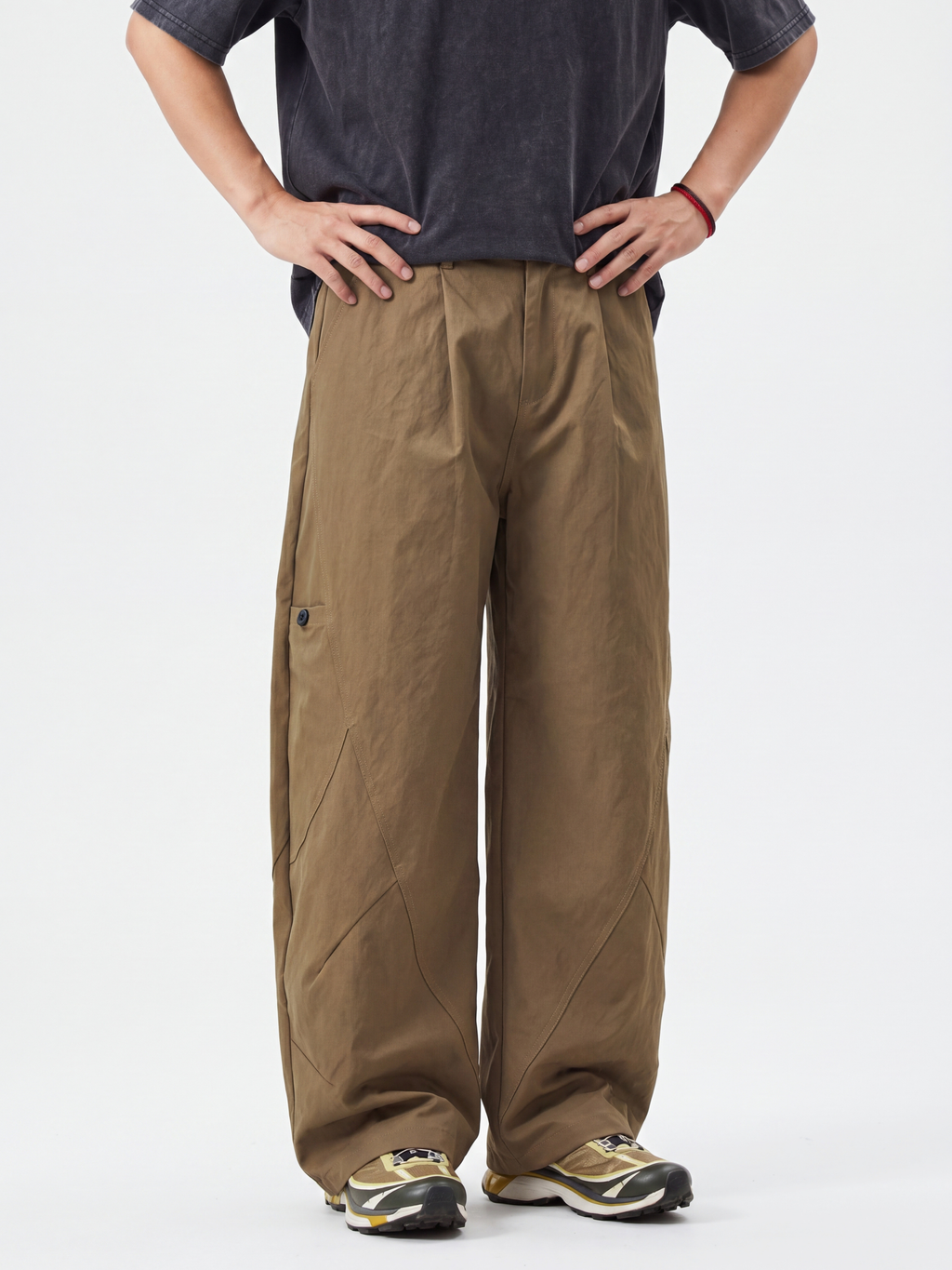 OwlWing - Men's Durable Curved Wide-Leg Cargo Pants