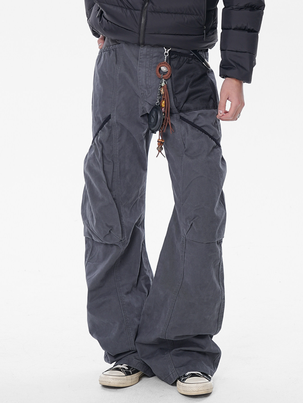 SleekLine - Men's Cross-Strap Multi-Pocket Curved Cargo Pants