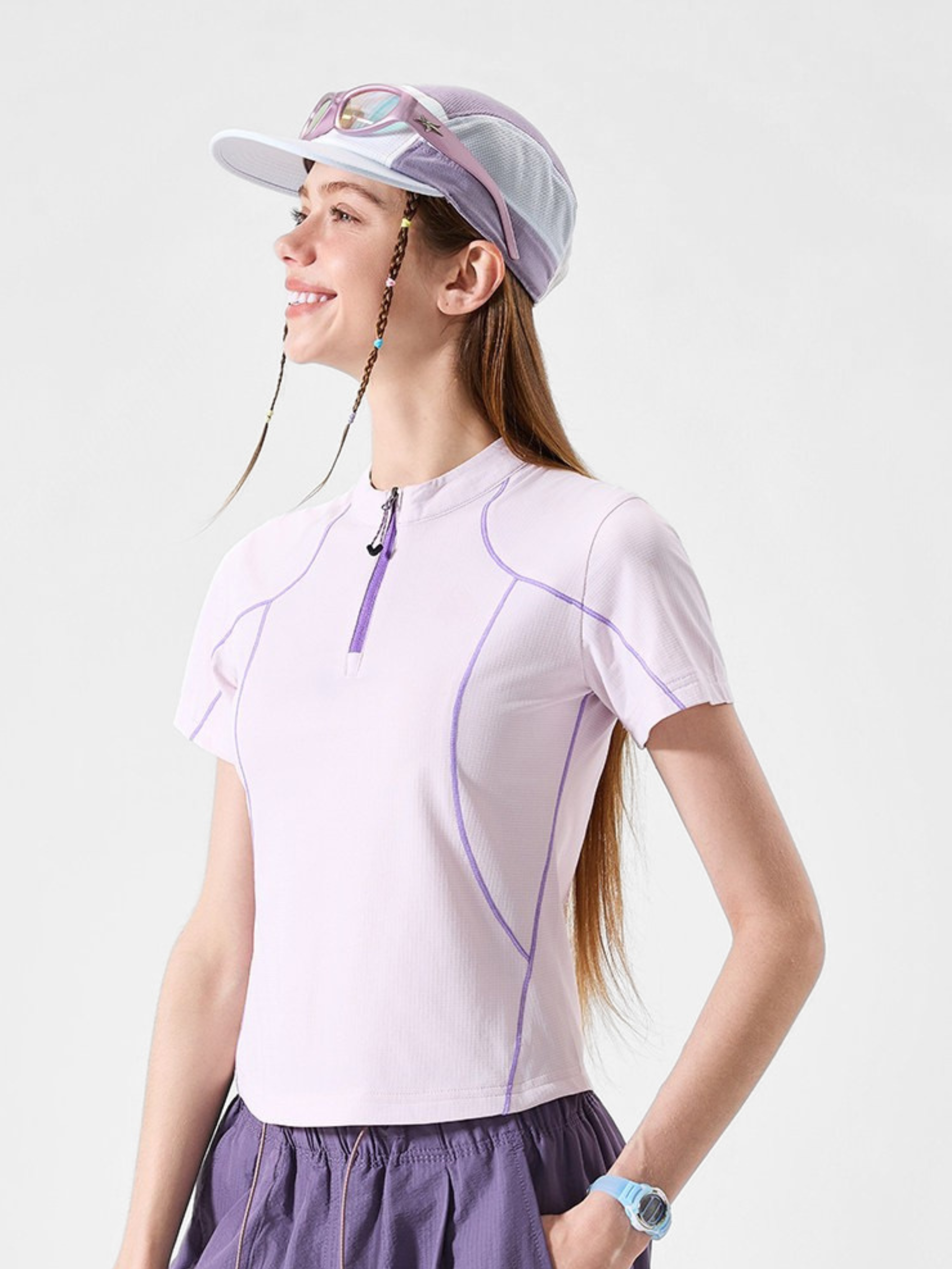 ChillChair - Women's Quick-Dry Antibacterial Half-Zip Performance T-Shirt