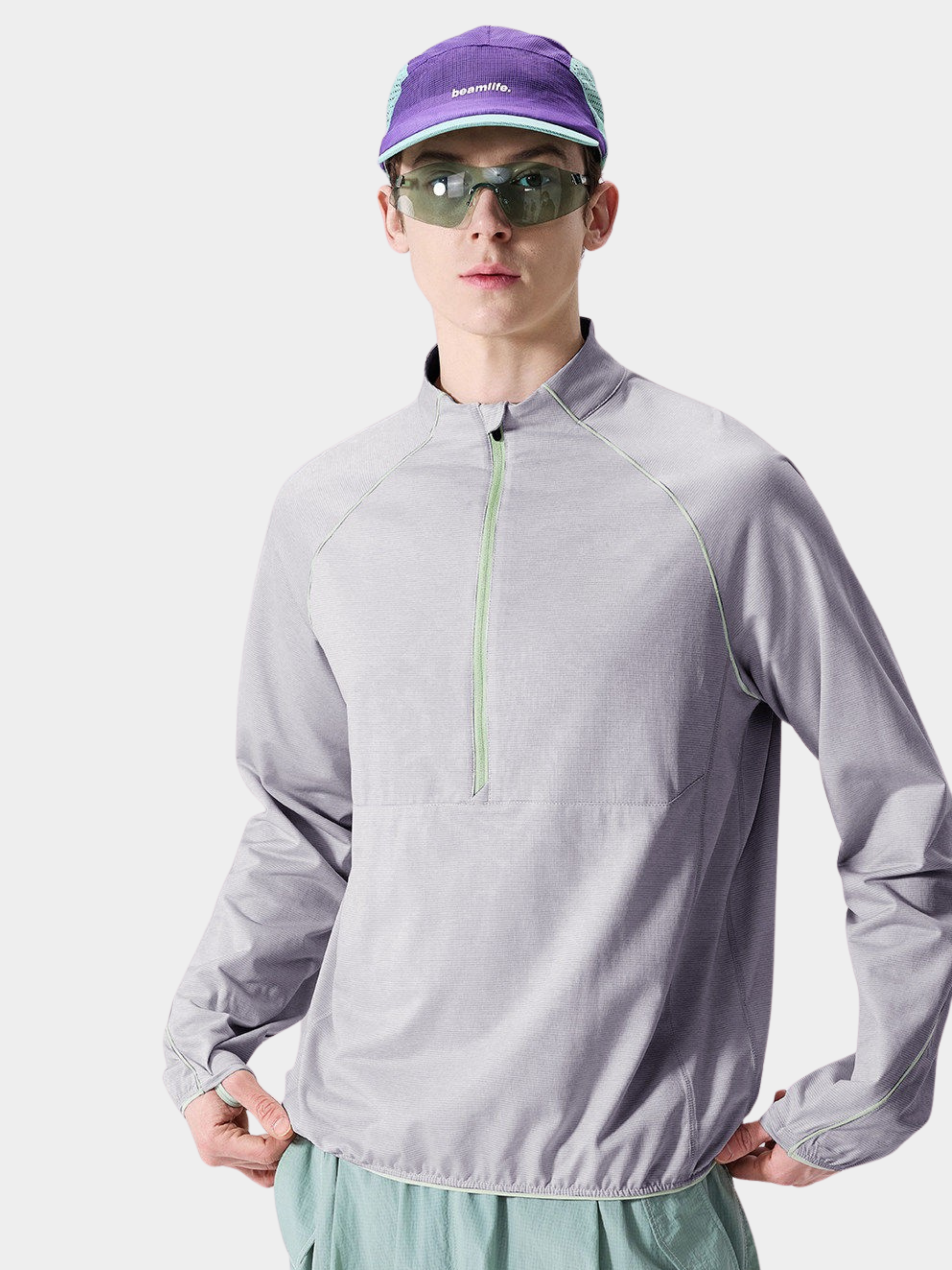 Snappy - Unisex Moisture-Wicking Quick-Dry Half-Zip Long Sleeve T-Shirt
