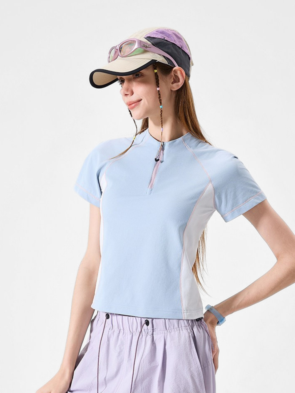 ChillCanopy - Women's UPF50+ Protection Antibacterial Half-Zip T-Shirt