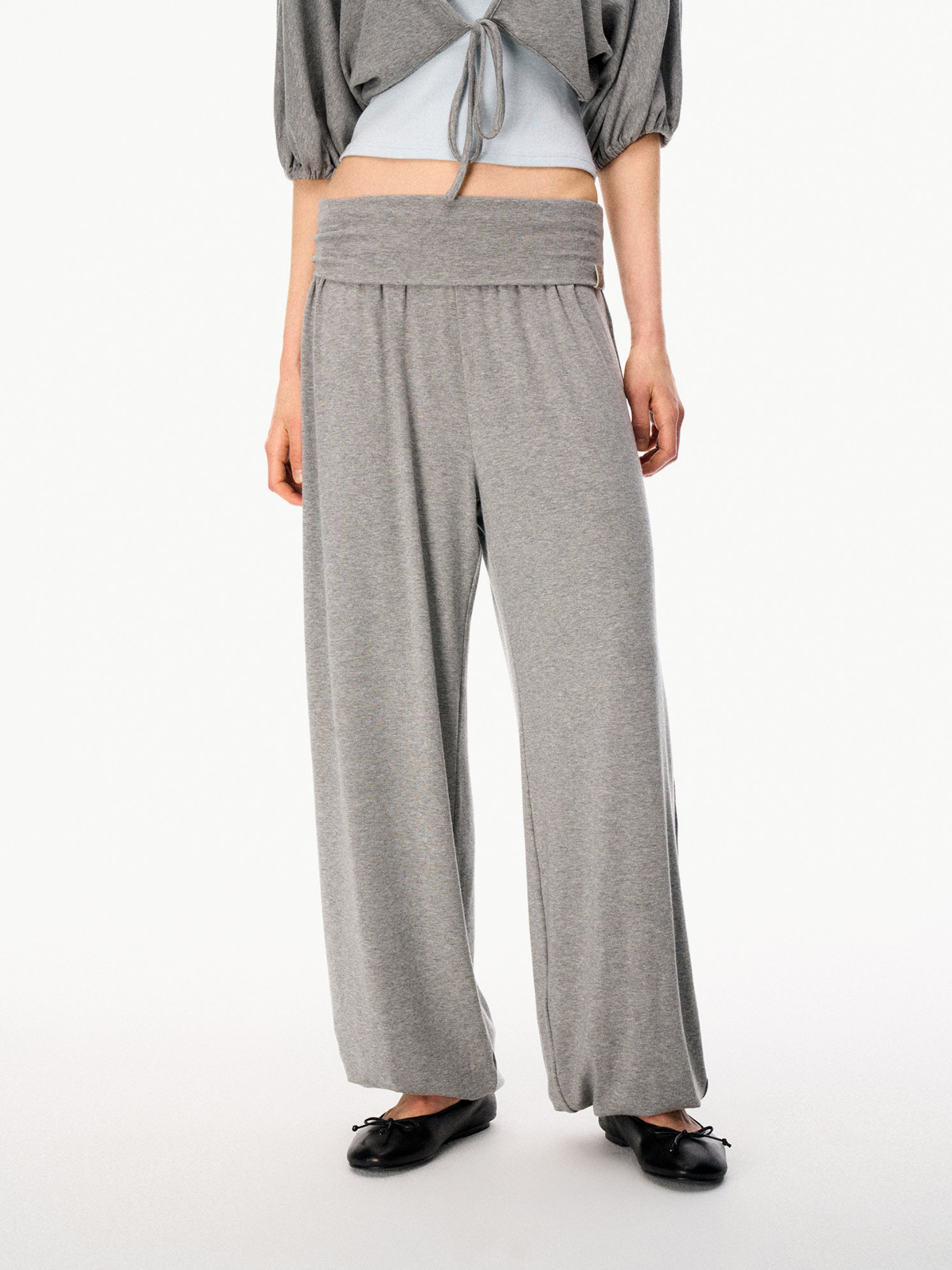 SilkTouch - Women's Contrast Balloon Sleeve Cropped Knit Set