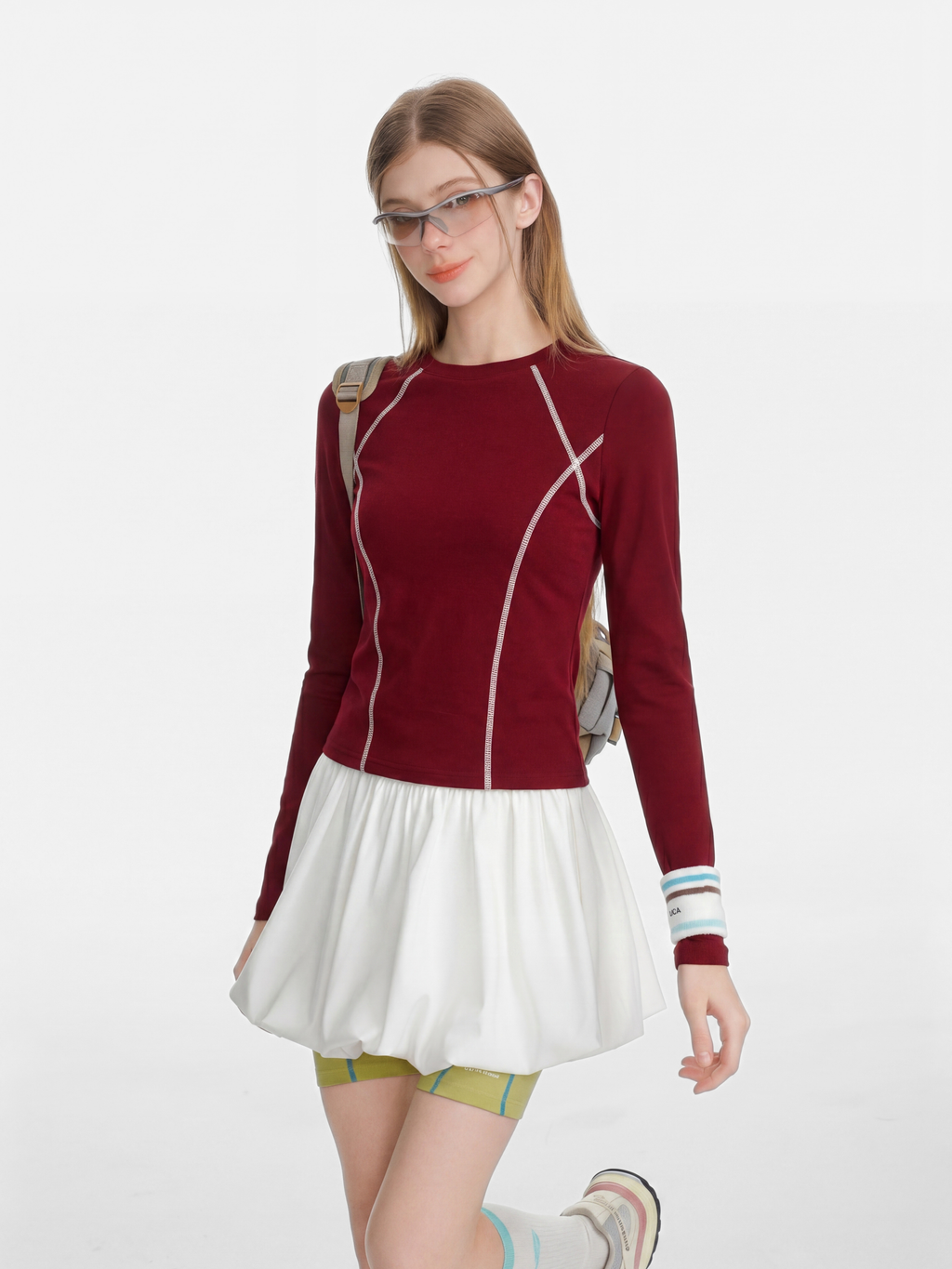 Darkrun - Women's Slim Fit Cropped Long Sleeve T-Shirt