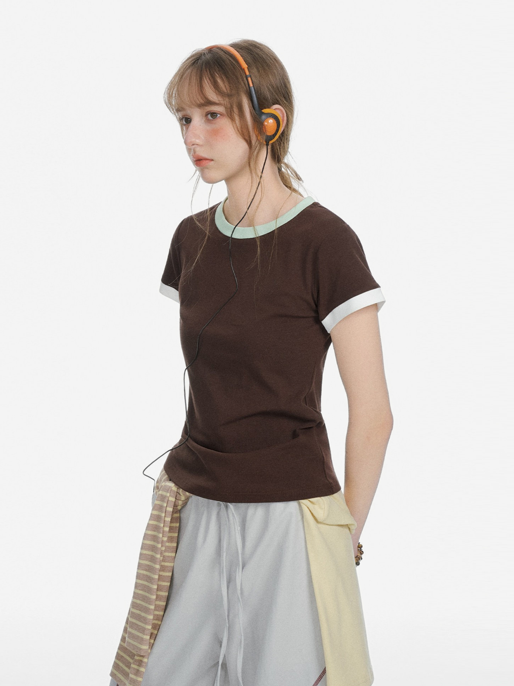 Aquaflow - Women's Color-Block Slim Fit Cropped T-Shirt