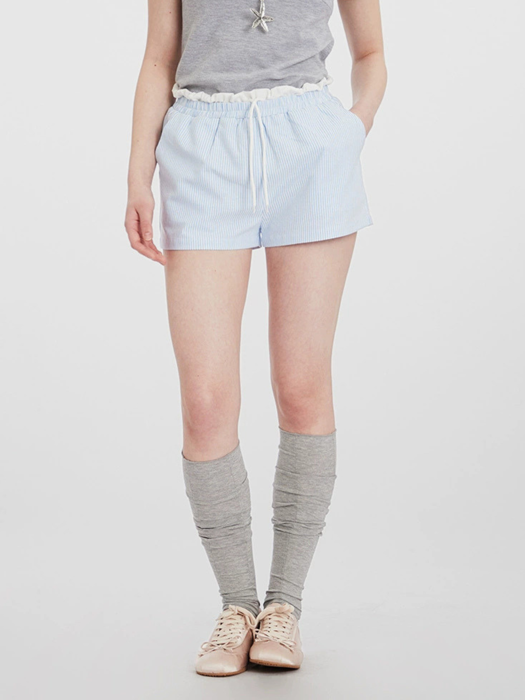 SkyLight - Women's Striped Double-Waist Casual Shorts