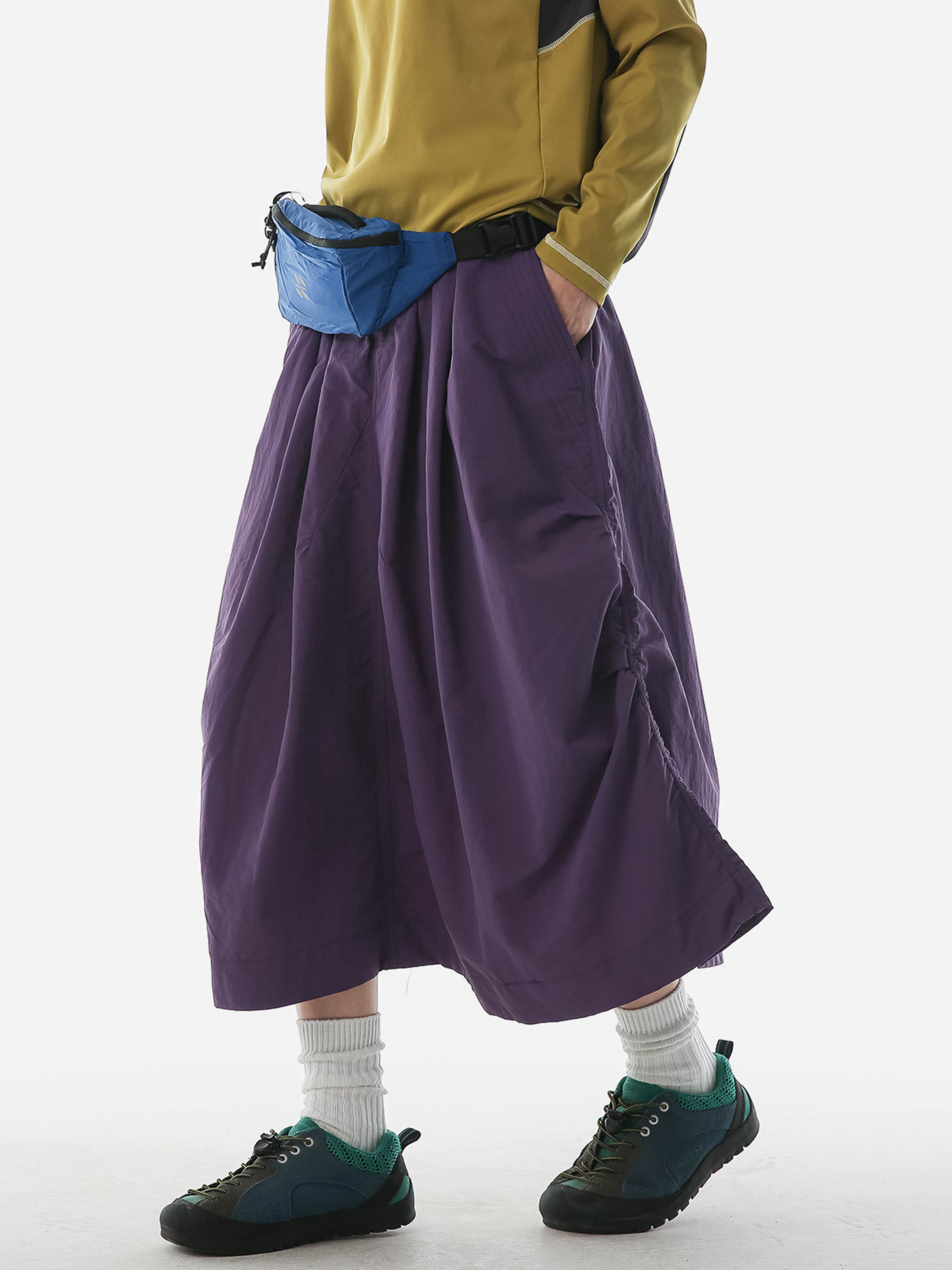 Clifftide - Women's Water-Repellent Quick-Dry Crinkle Midi Skirt