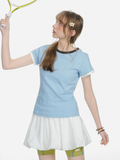 Aquaflow - Women's Color-Block Slim Fit Cropped T-Shirt