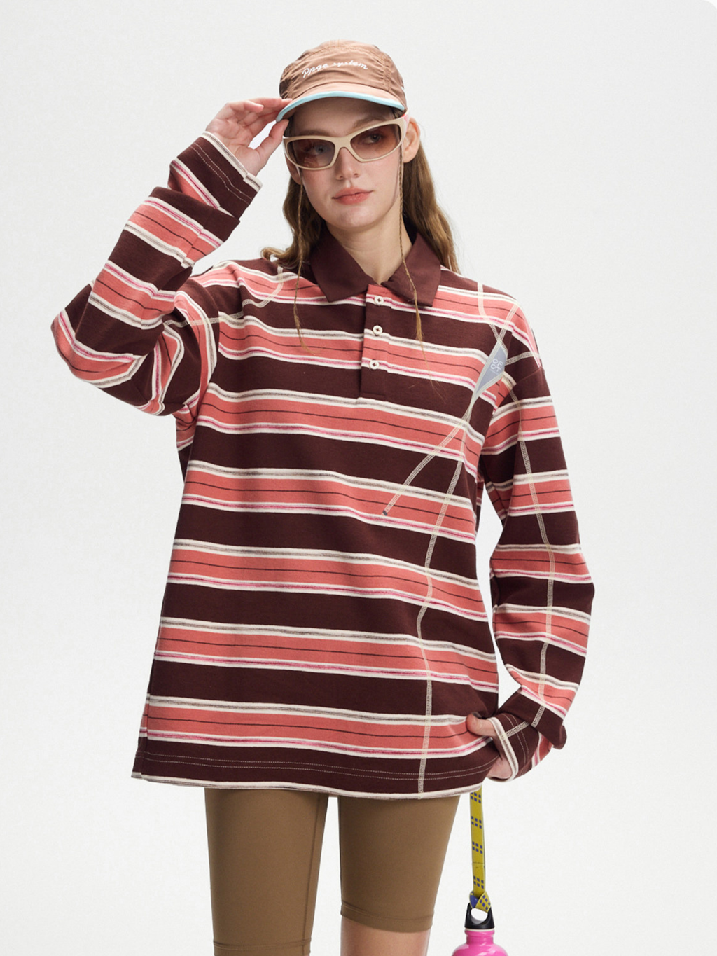 Staple - Women's UPF50+ Protection Striped Knit Long Sleeve Polo Shirt