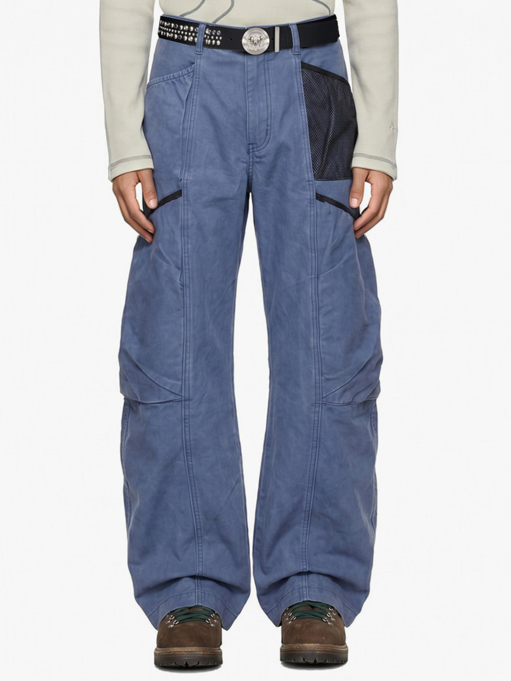 SleekLine - Men's Cross-Strap Multi-Pocket Curved Cargo Pants
