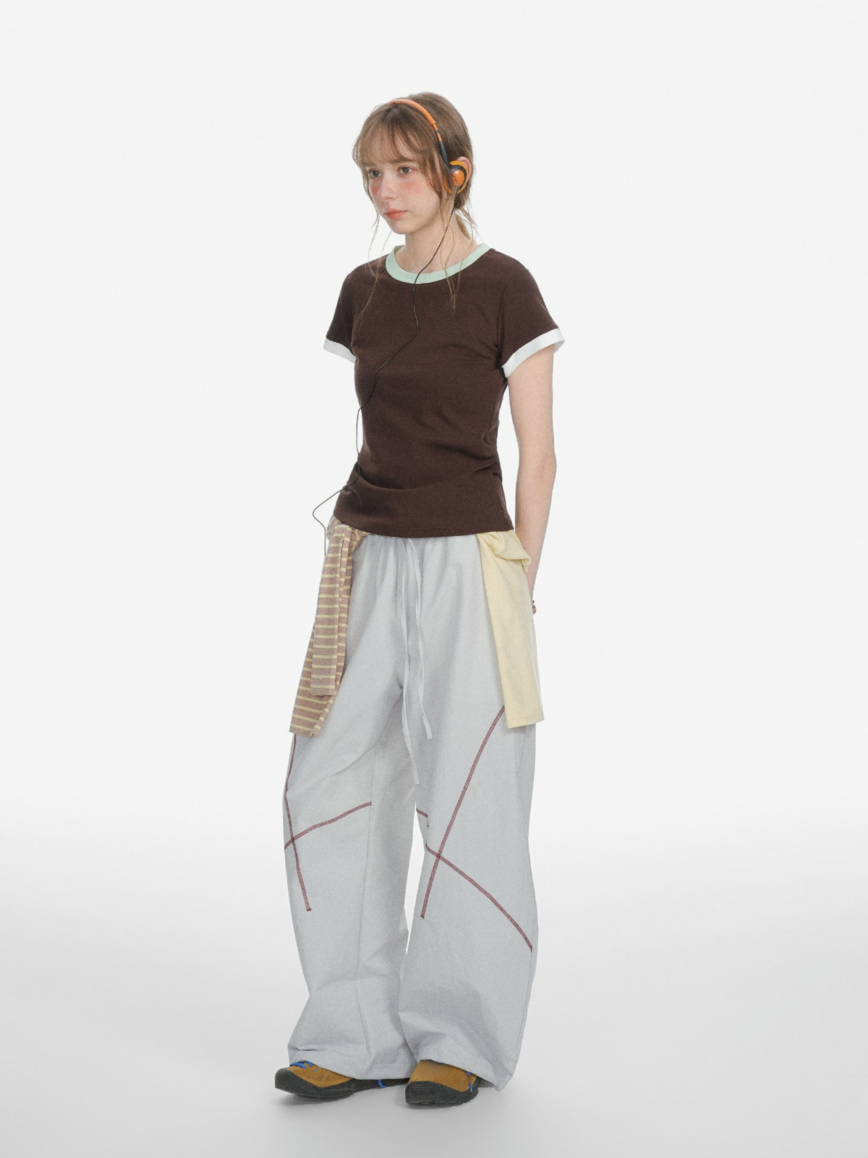 Aquaflow - Women's Color-Block Slim Fit Cropped T-Shirt
