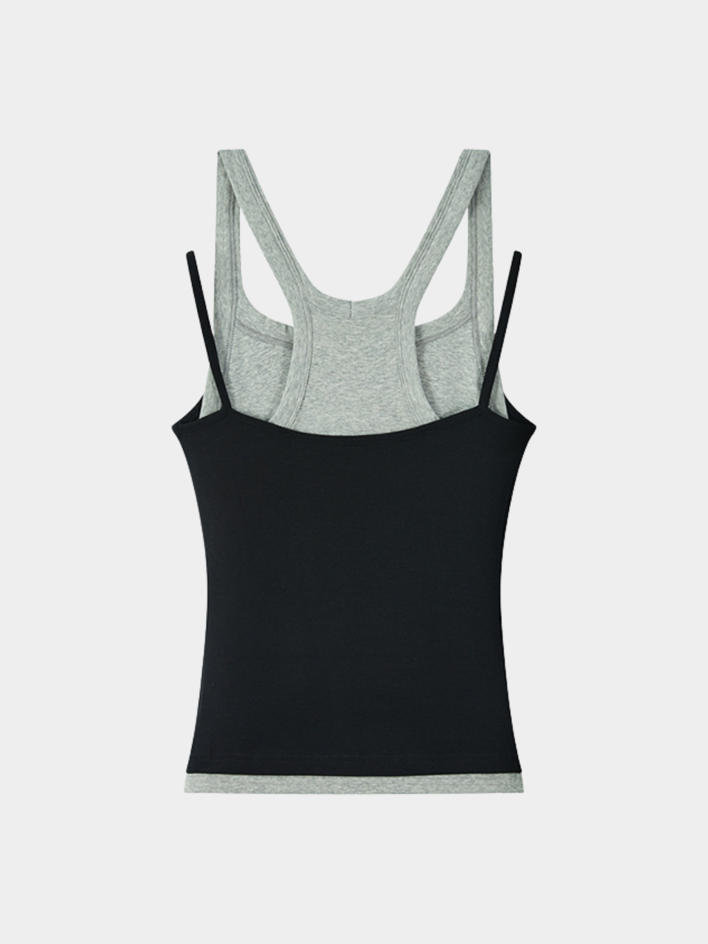 Caveveil - Women's Faux Two-Piece Ribbed Tank Top