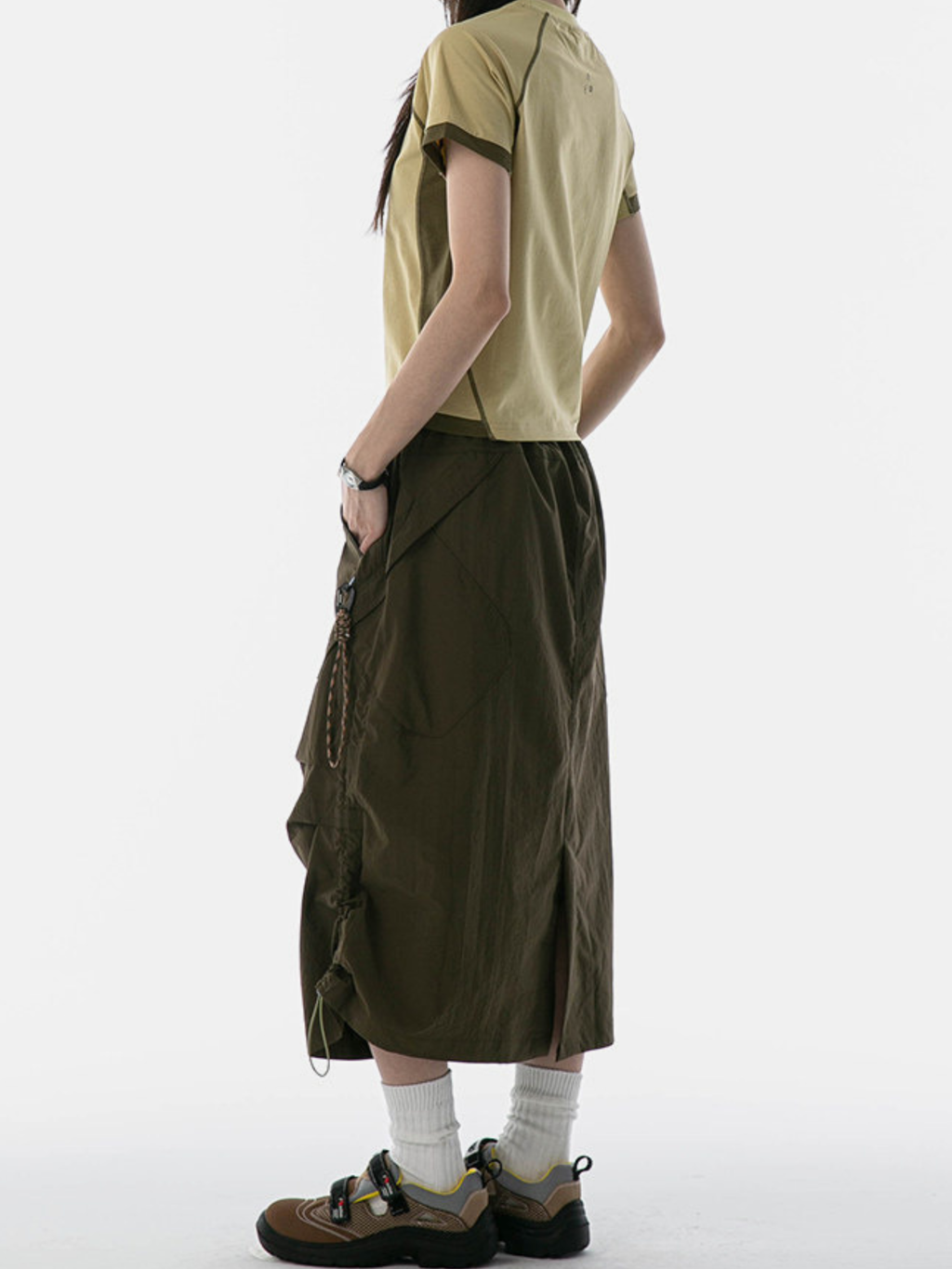 MontView - Women's Quick-Dry Drawstring Utility Midi Skirt