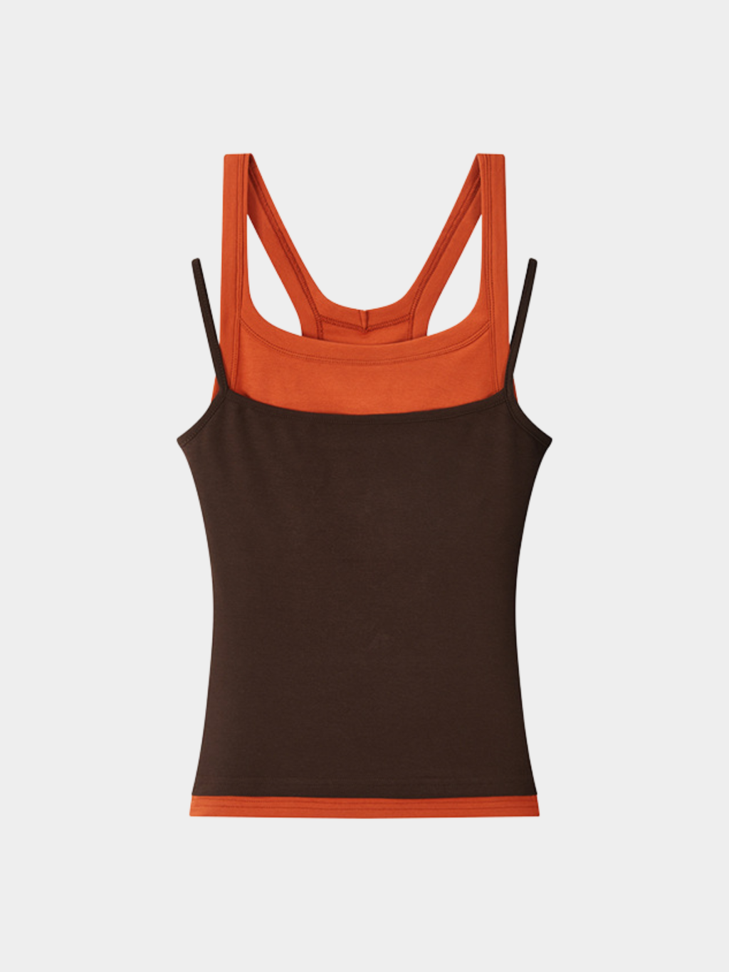 Caveveil - Women's Faux Two-Piece Ribbed Tank Top