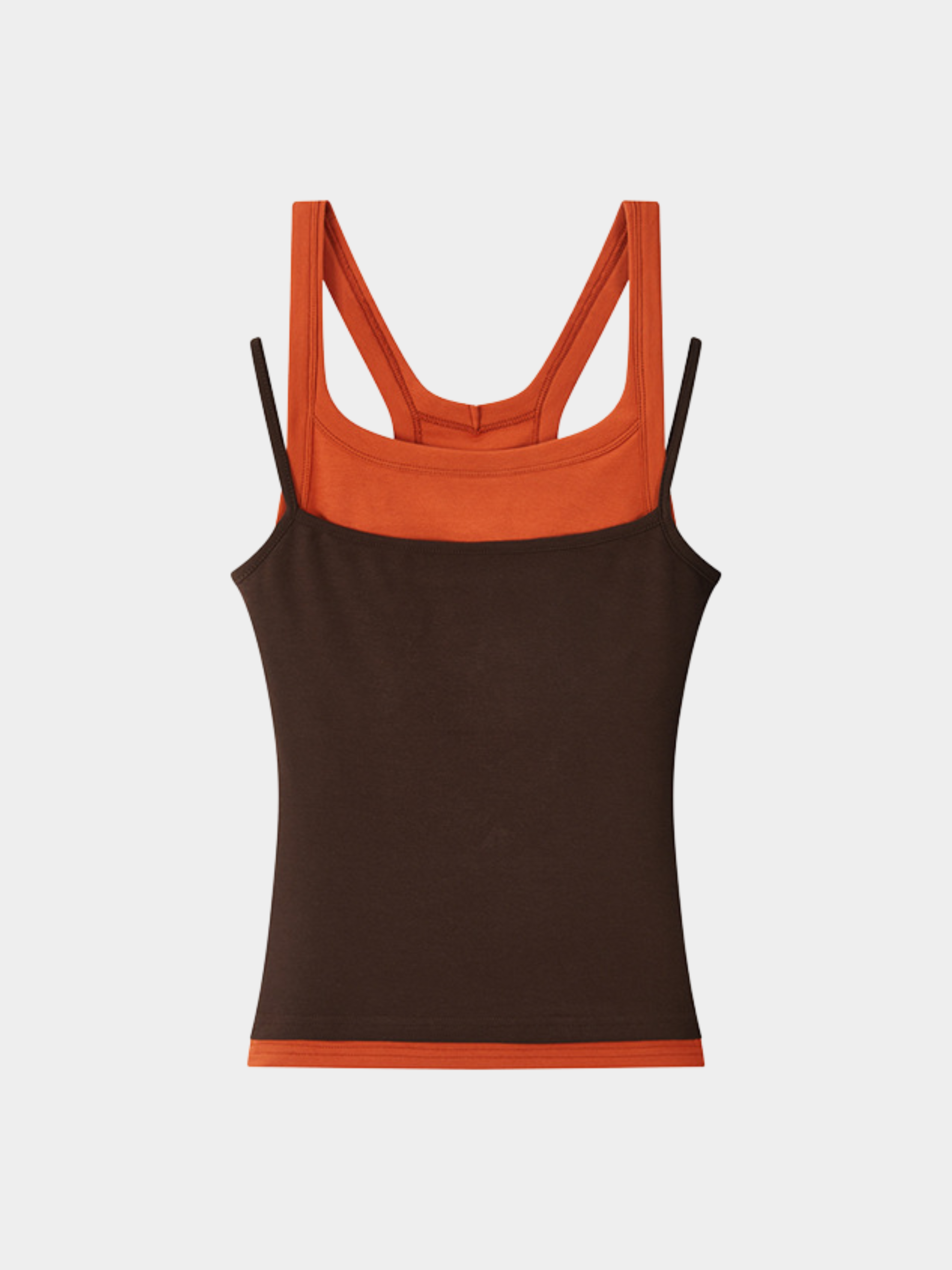 Caveveil - Women's Faux Two-Piece Ribbed Tank Top