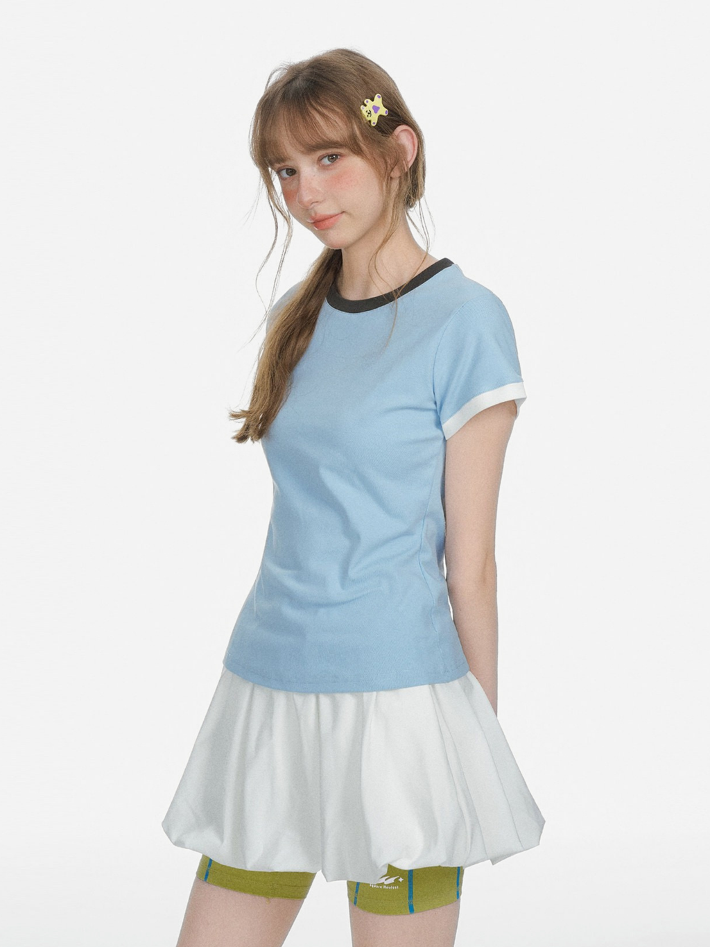 Aquaflow - Women's Color-Block Slim Fit Cropped T-Shirt