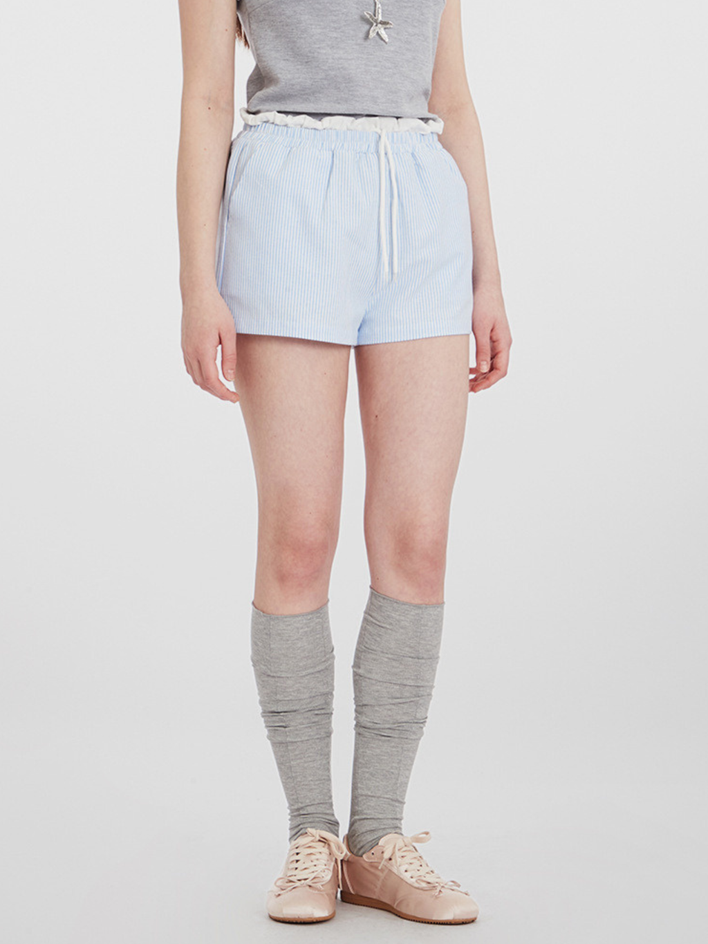 SkyLight - Women's Striped Double-Waist Casual Shorts