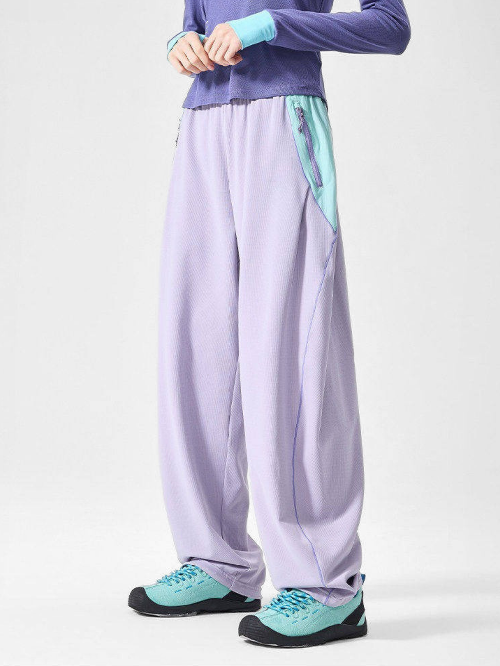 RunFlow - Contrast Stitch Lightweight Quick-Dry Paratrooper Pants