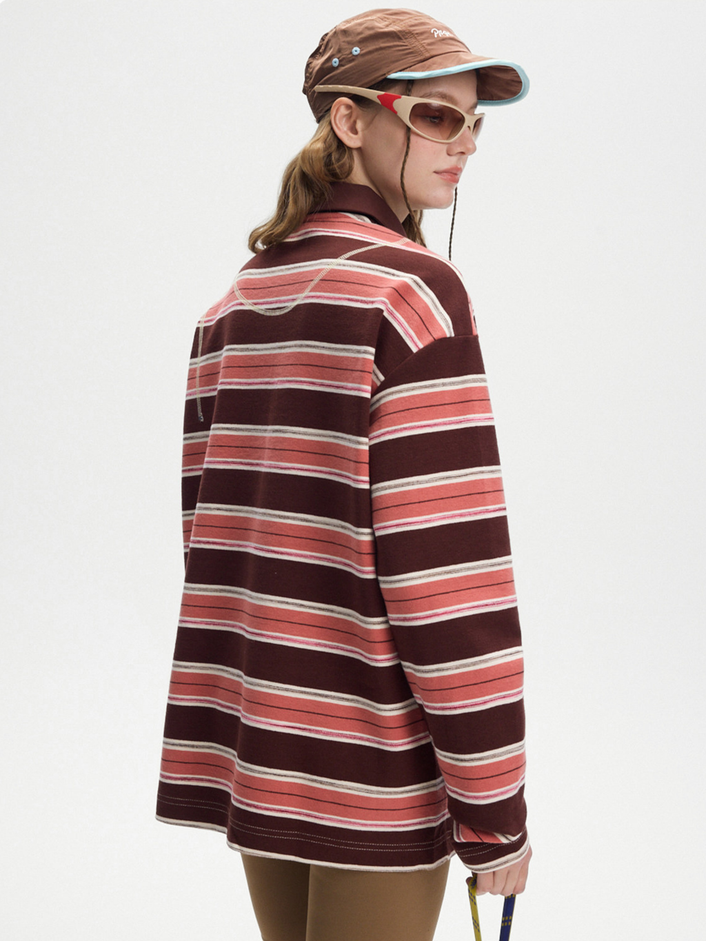 Staple - Women's UPF50+ Protection Striped Knit Long Sleeve Polo Shirt