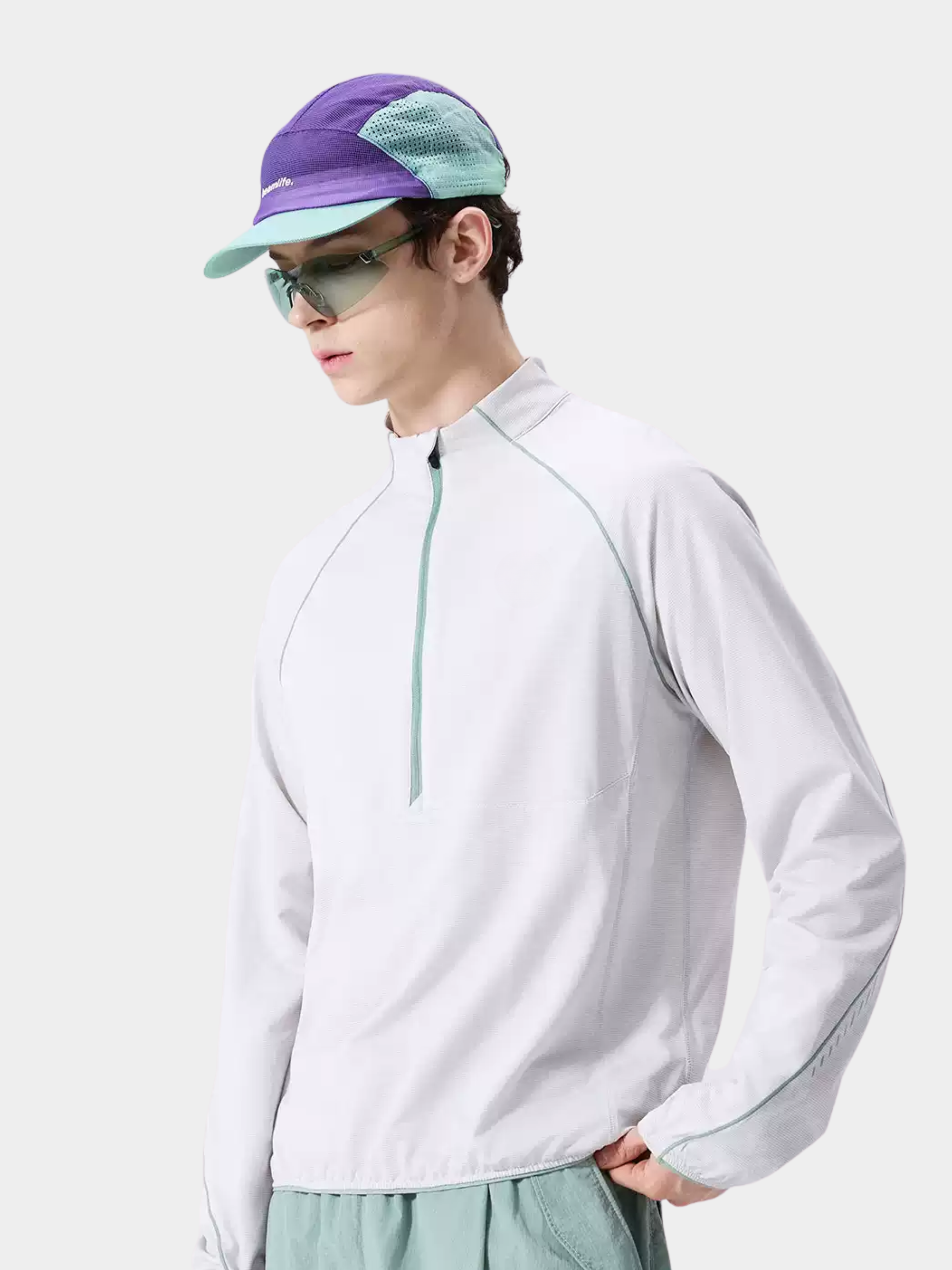 Snappy - Moisture-Wicking Quick-Dry Half-Zip Long Sleeve T-Shirt